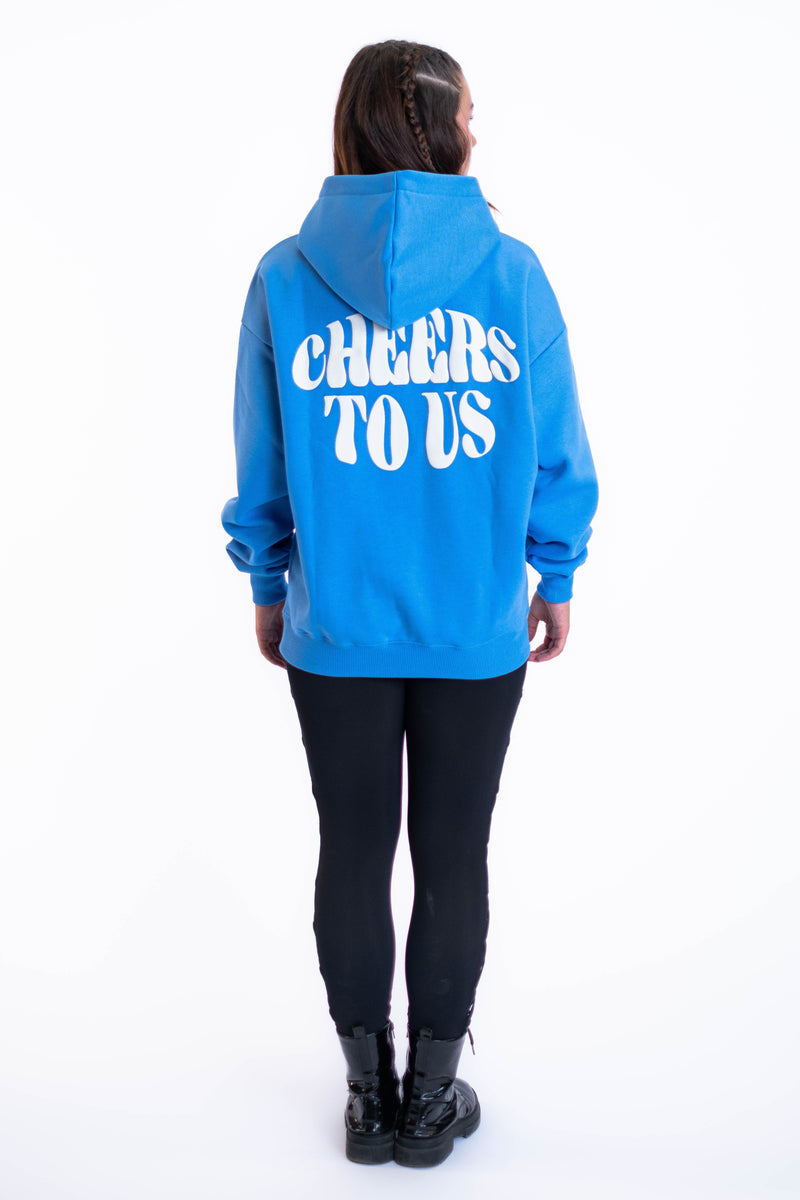 Oversized Hoodie „Cheers to us“ - Blau-zoom-
