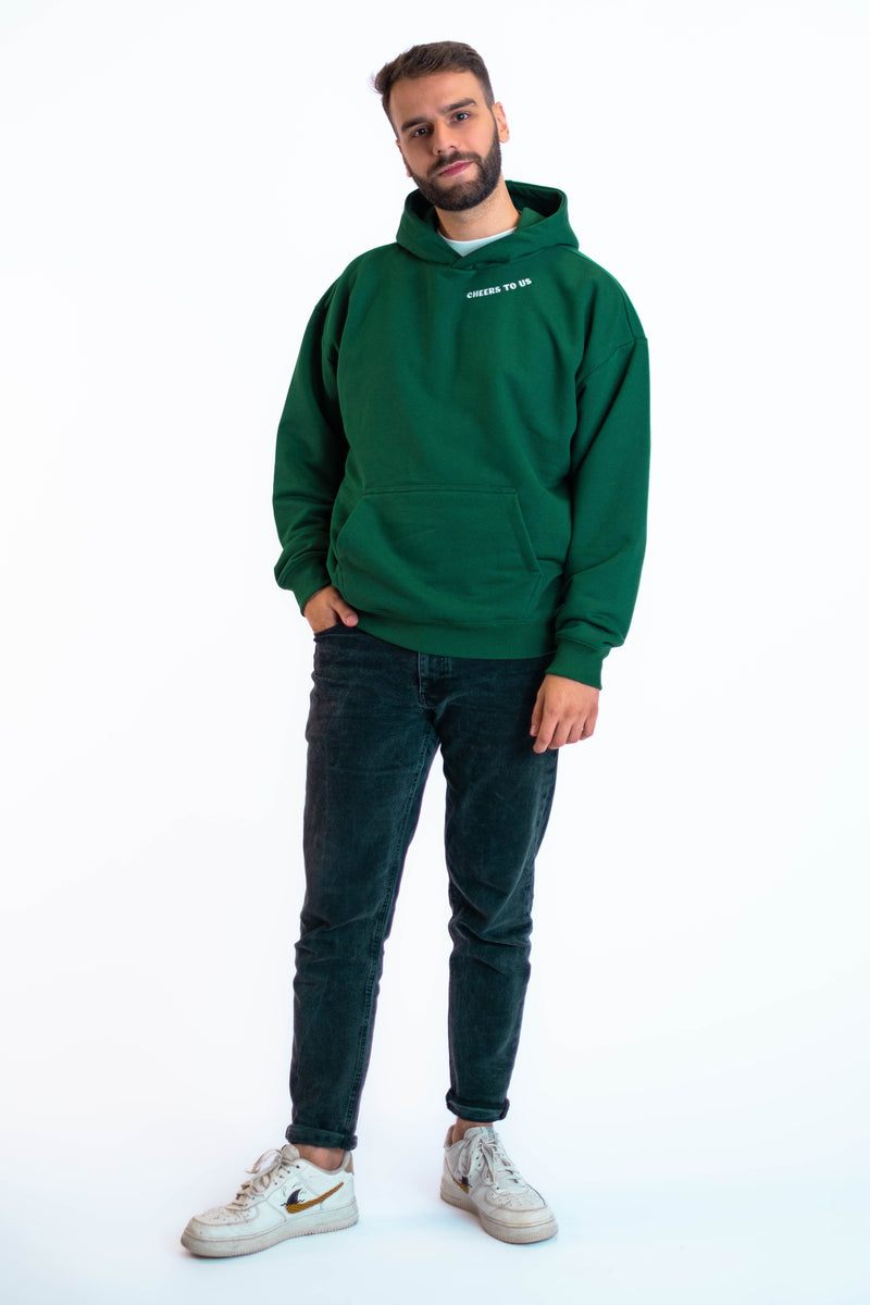Oversized Hoodie „We made it“ - Dunkelgrün-zoom-