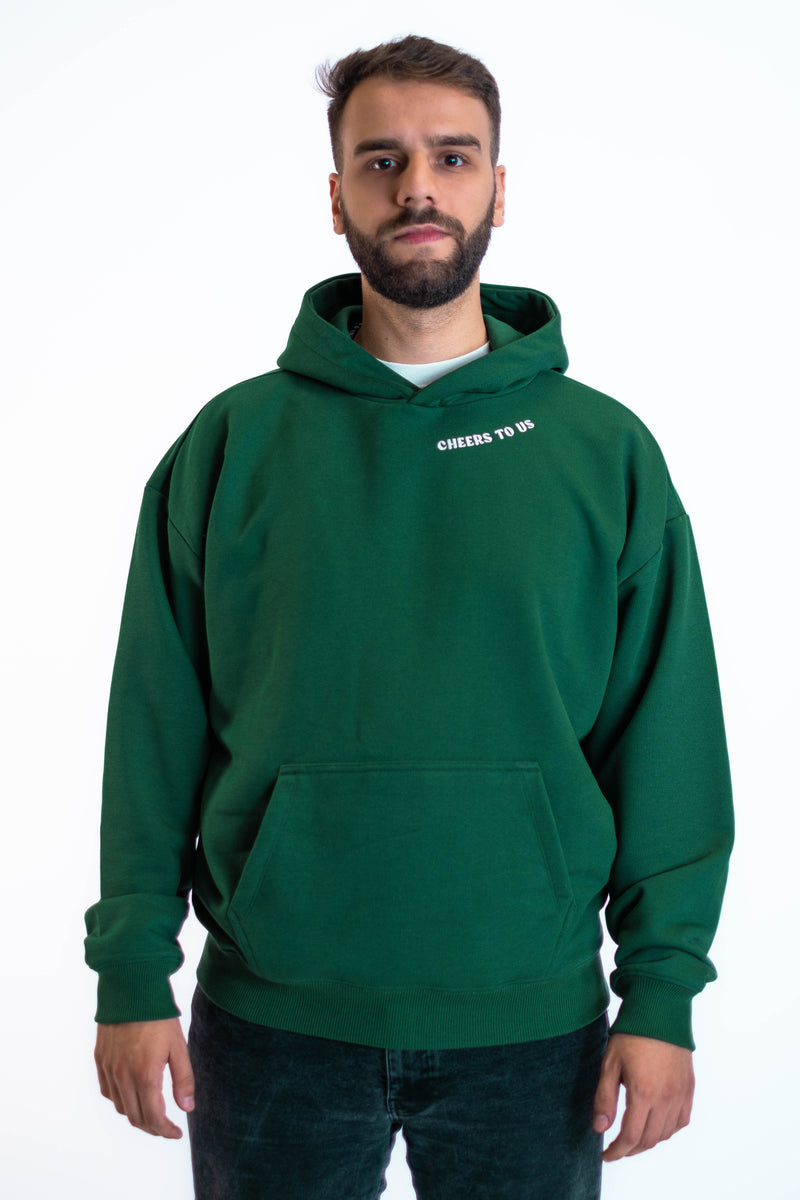 Oversized Hoodie „We made it“ - Dunkelgrün-zoom-