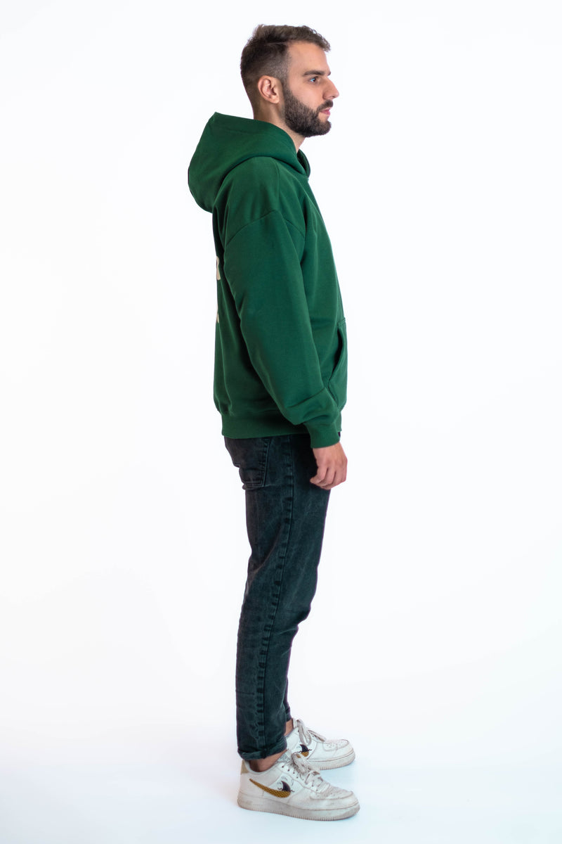 Oversized Hoodie „We made it“ - Dunkelgrün-zoom-