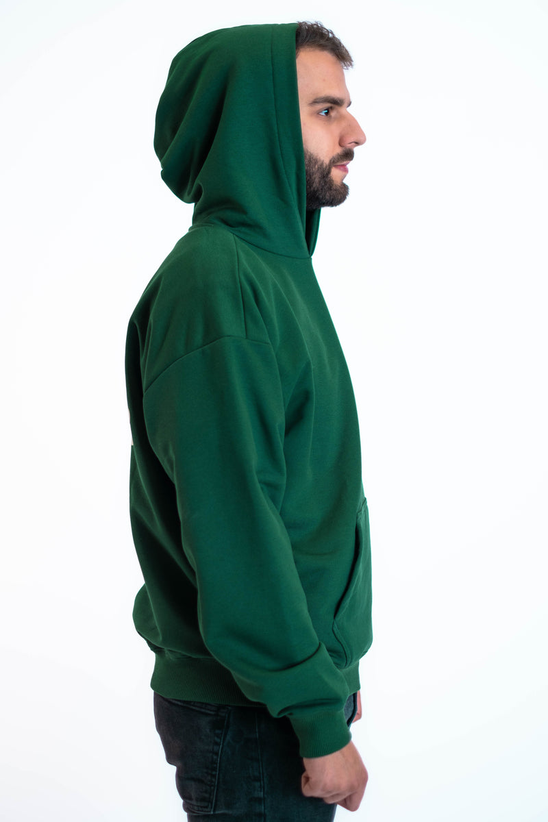 Oversized Hoodie „We made it“ - Dunkelgrün-zoom-