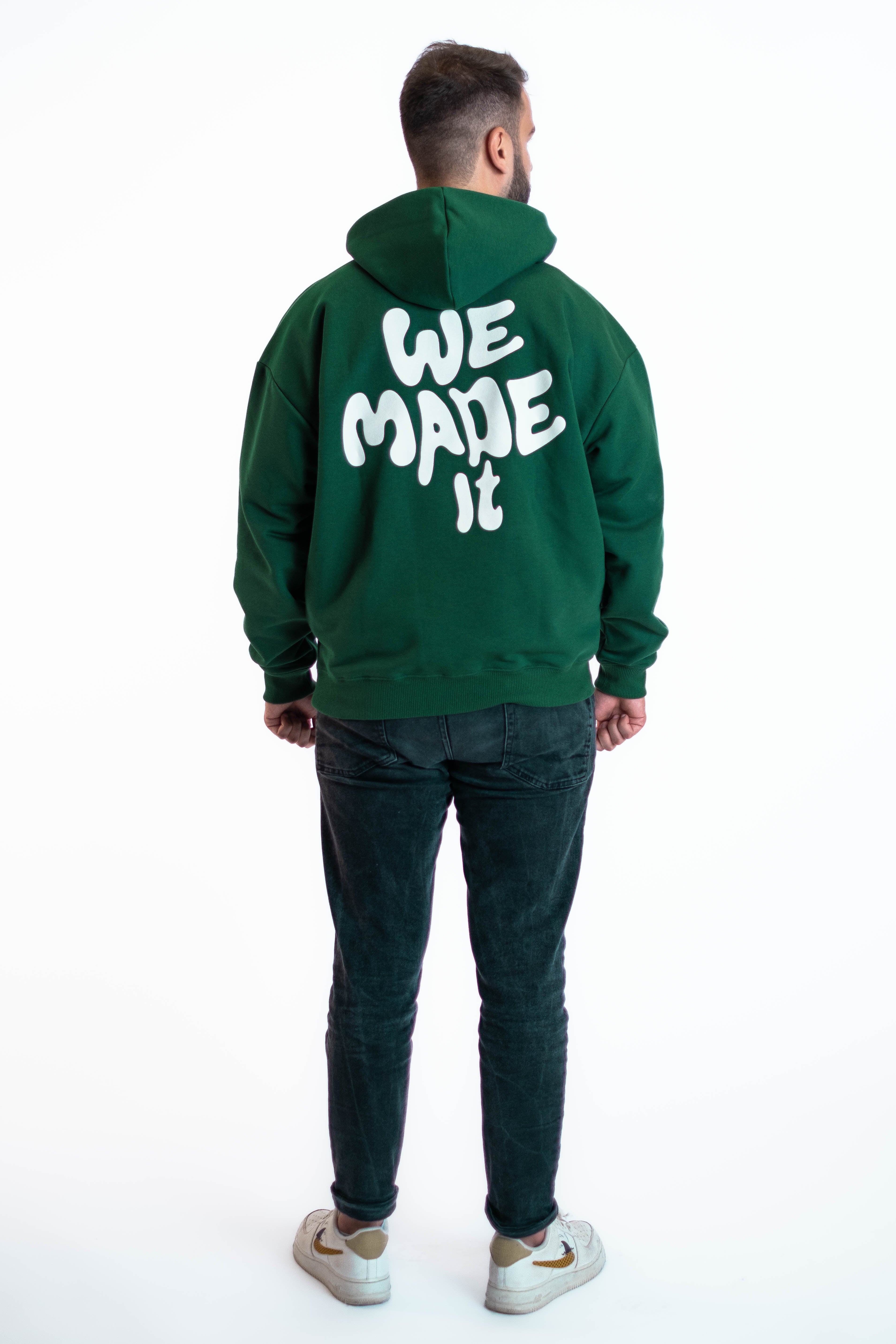 Oversized Hoodie „We made it“ - Dunkelgrün-zoom-17