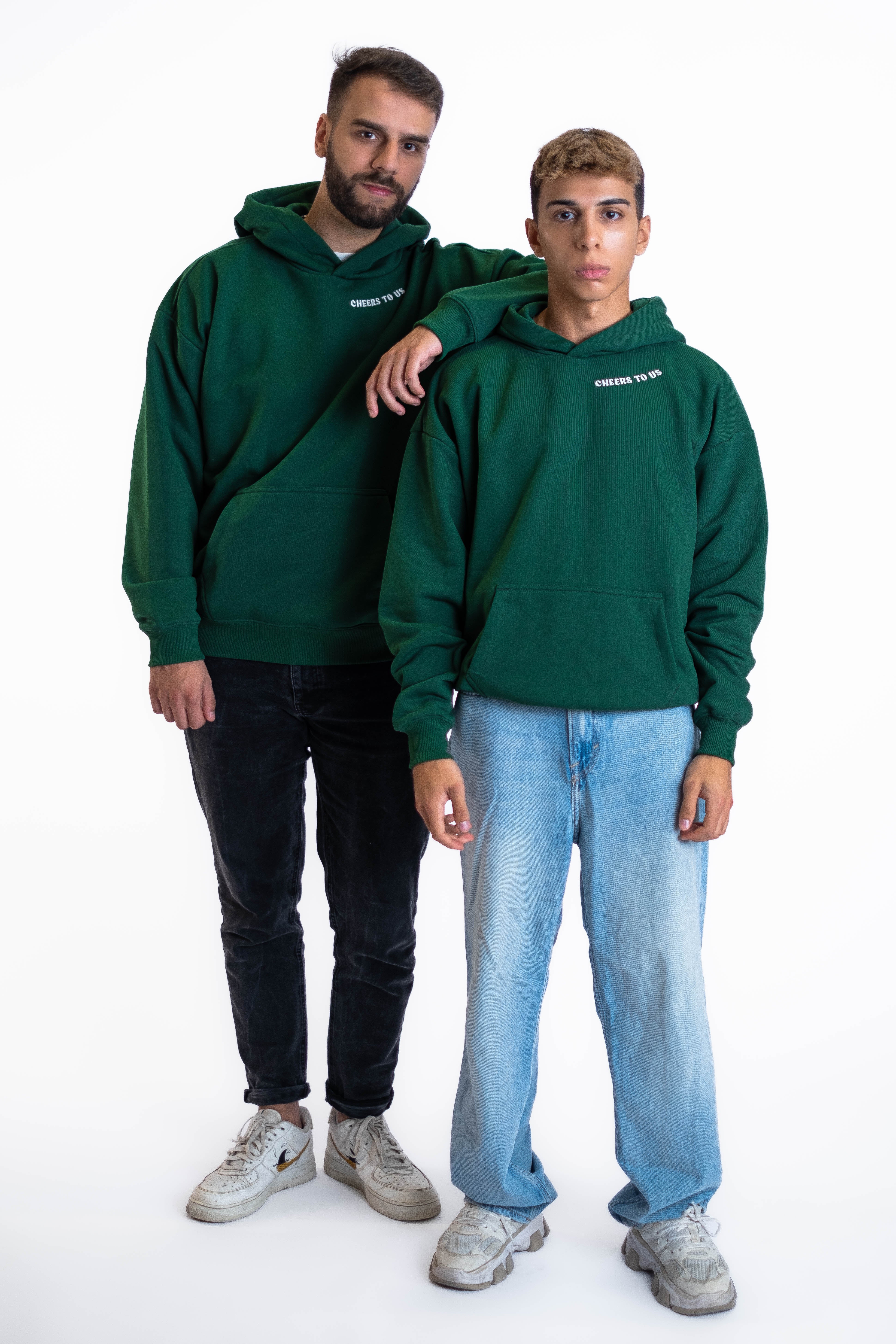 Oversized Hoodie „We made it“ - Dunkelgrün-zoom-9