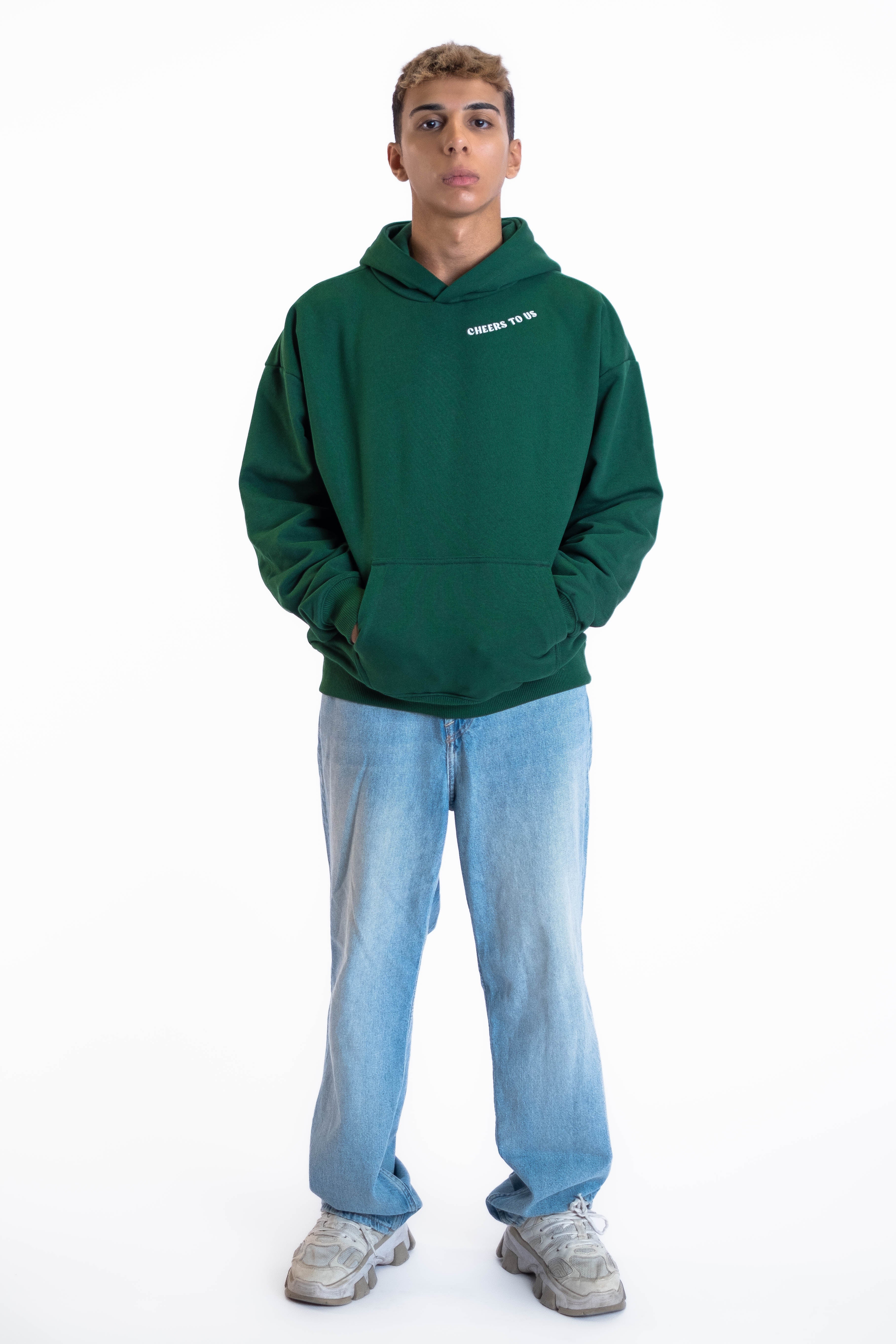 Oversized Hoodie „We made it“ - Dunkelgrün-zoom-3