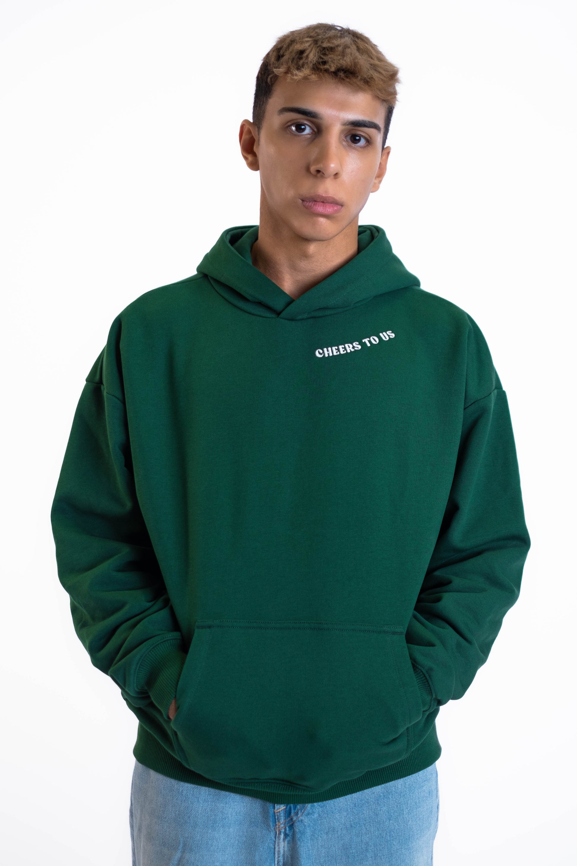 Oversized Hoodie „We made it“ - Dunkelgrün-2