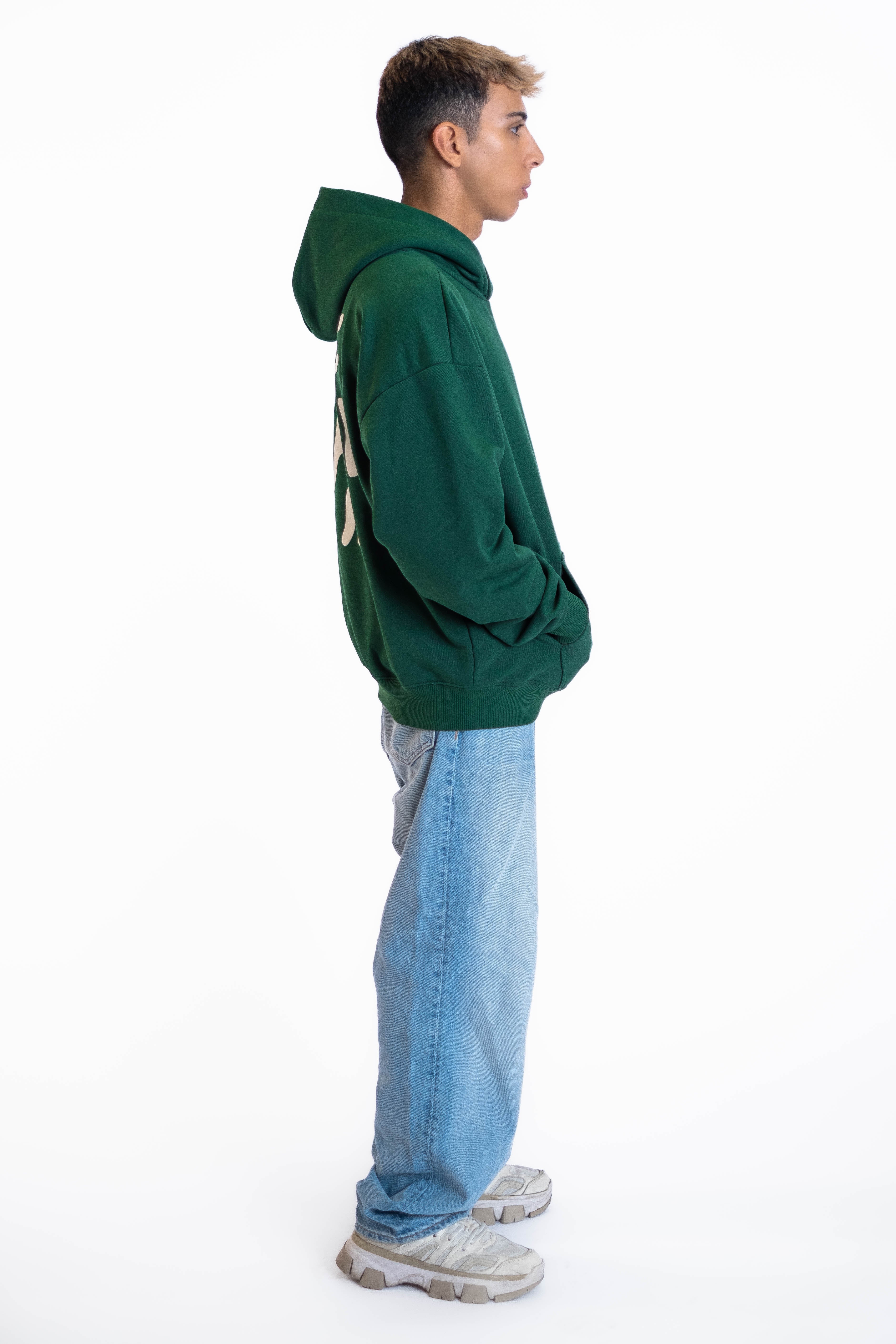 Oversized Hoodie „We made it“ - Dunkelgrün-zoom-4