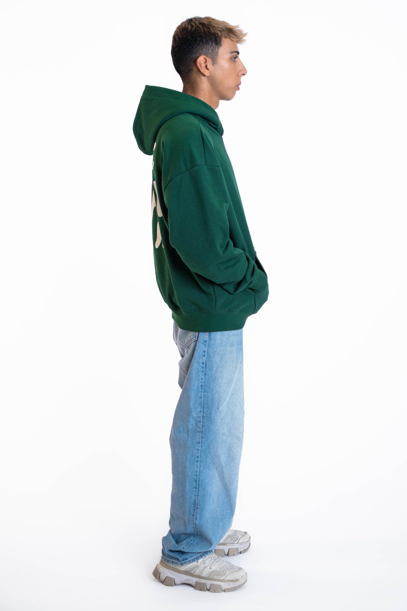 Oversized Hoodie „We made it“ - Dunkelgrün-zoom-
