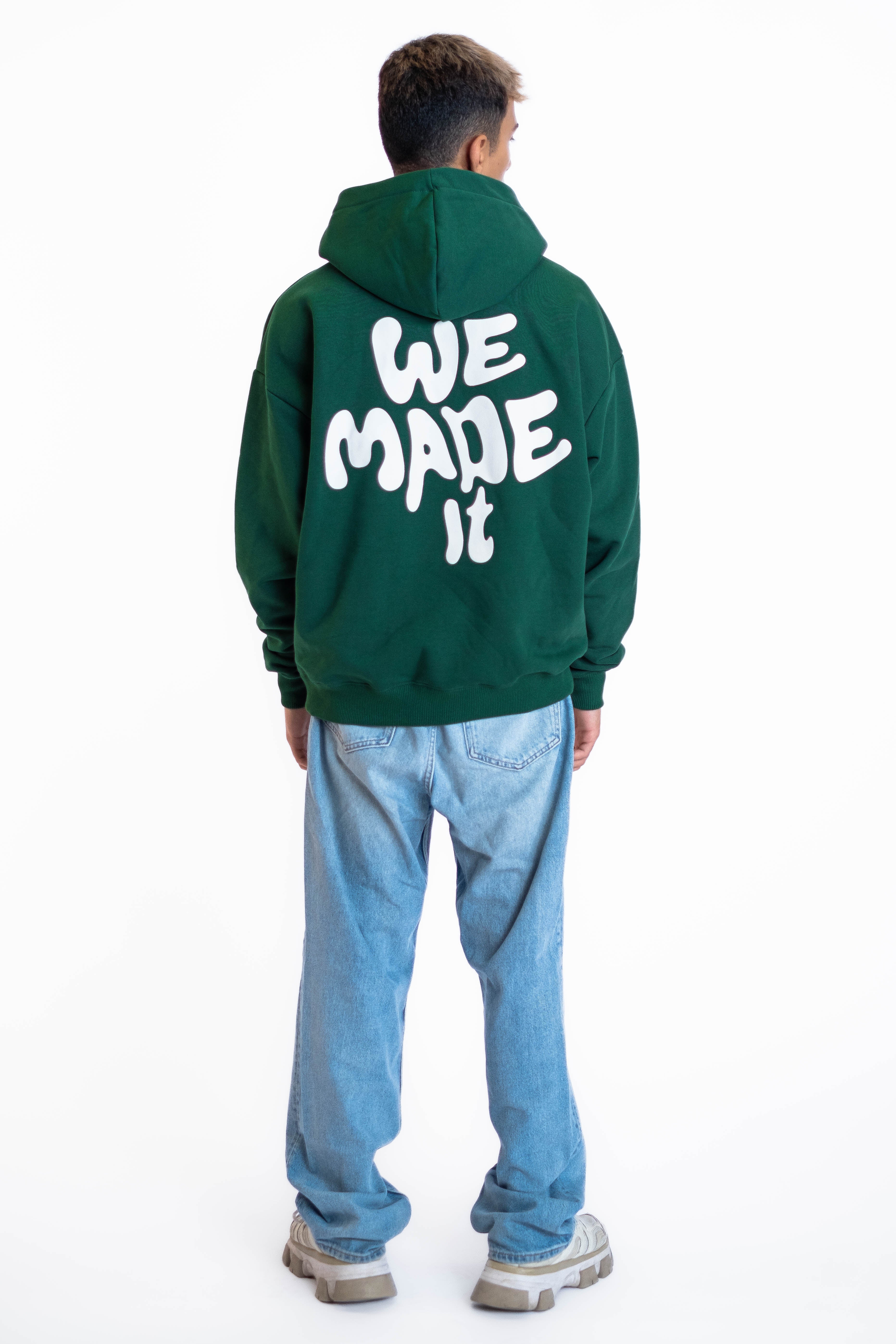 Oversized Hoodie „We made it“ - Dunkelgrün-zoom-8