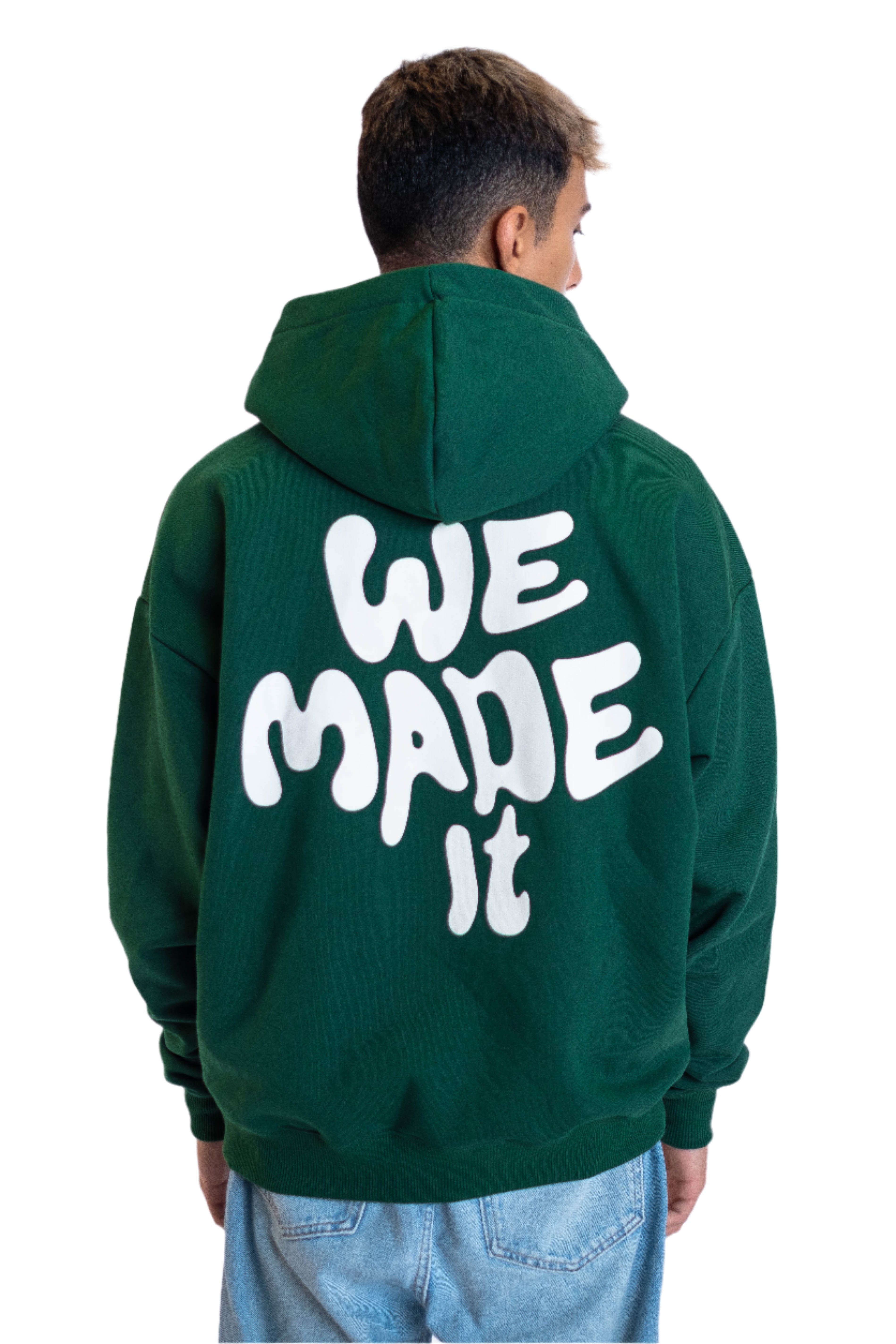 Oversized Hoodie „We made it“ - Dunkelgrün-zoom-1