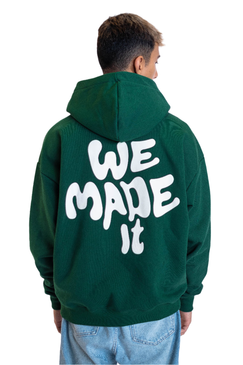 Oversized Hoodie „We made it“ - Dunkelgrün-zoom-