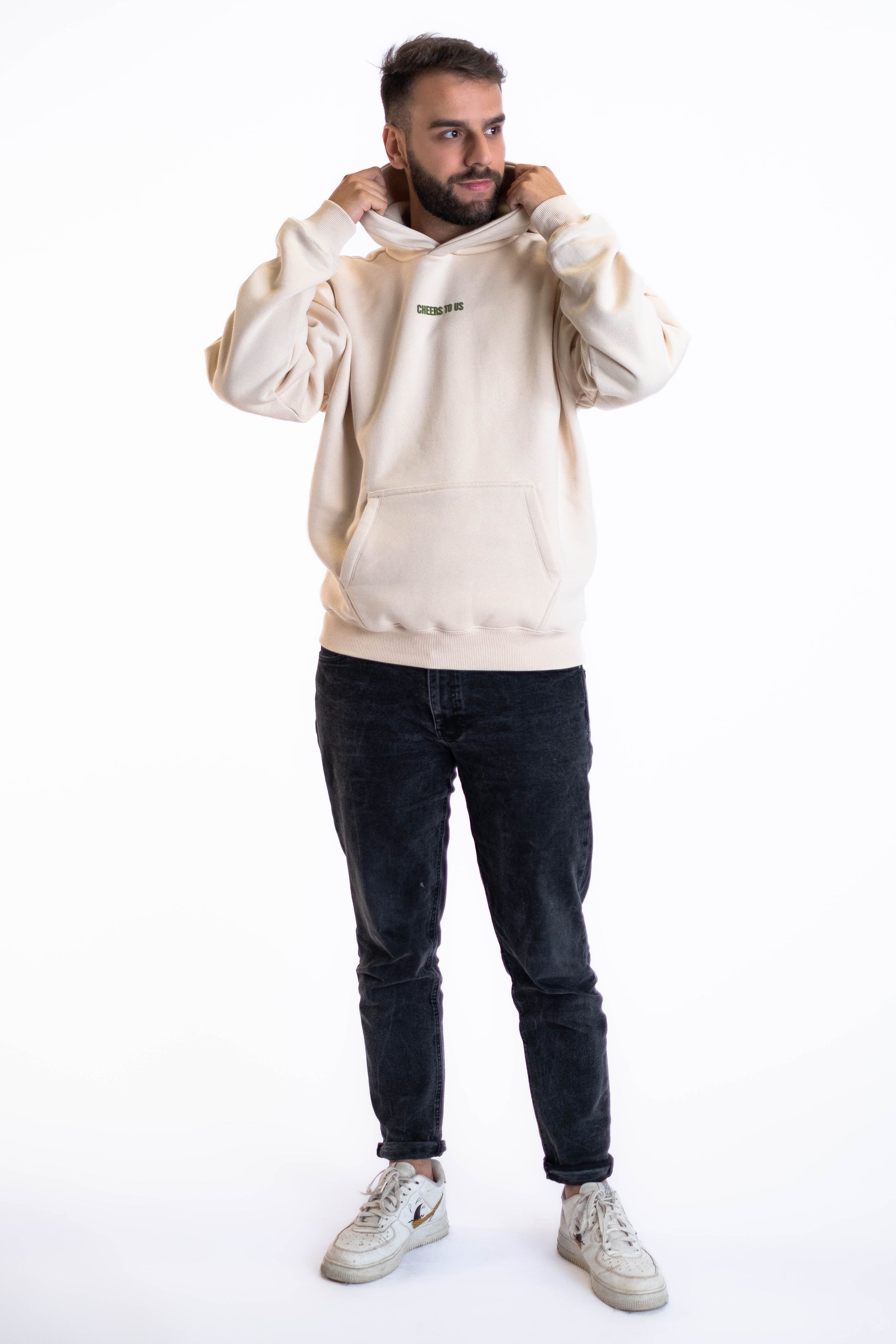 Oversized Hoodie „Finally Free“ - Beige-3