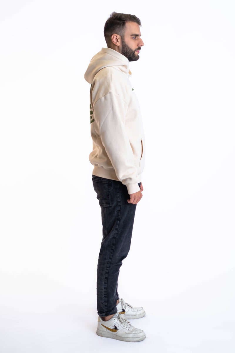Oversized Hoodie „Finally Free“ - Beige-zoom-