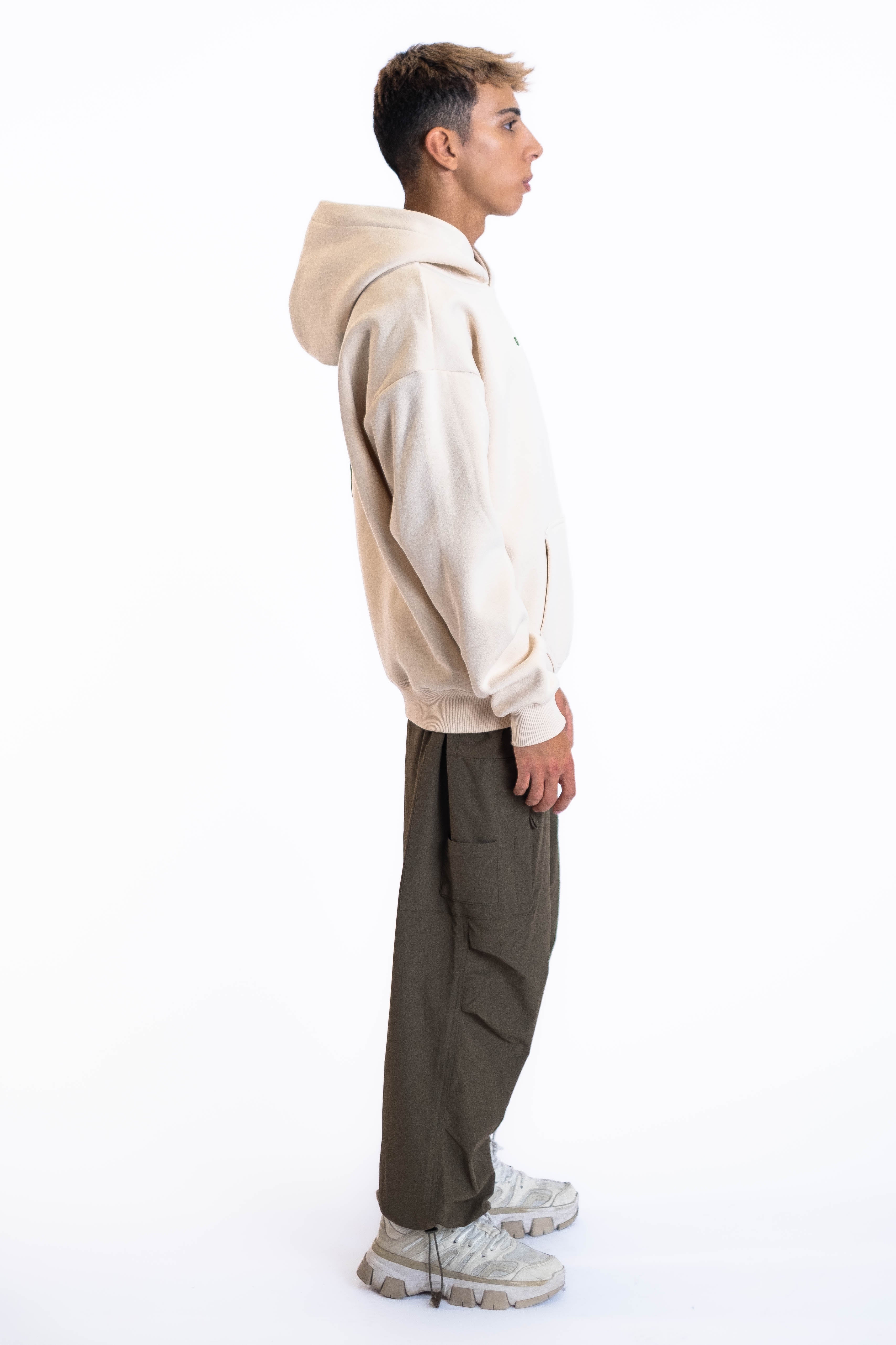 Oversized Hoodie „Finally Free“ - Beige-zoom-12