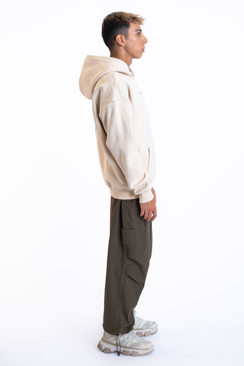 Oversized Hoodie „Finally Free“ - Beige-zoom-