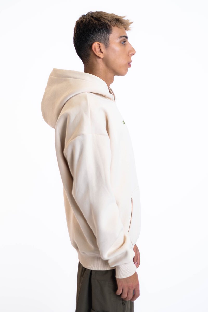 Oversized Hoodie „Finally Free“ - Beige-zoom-