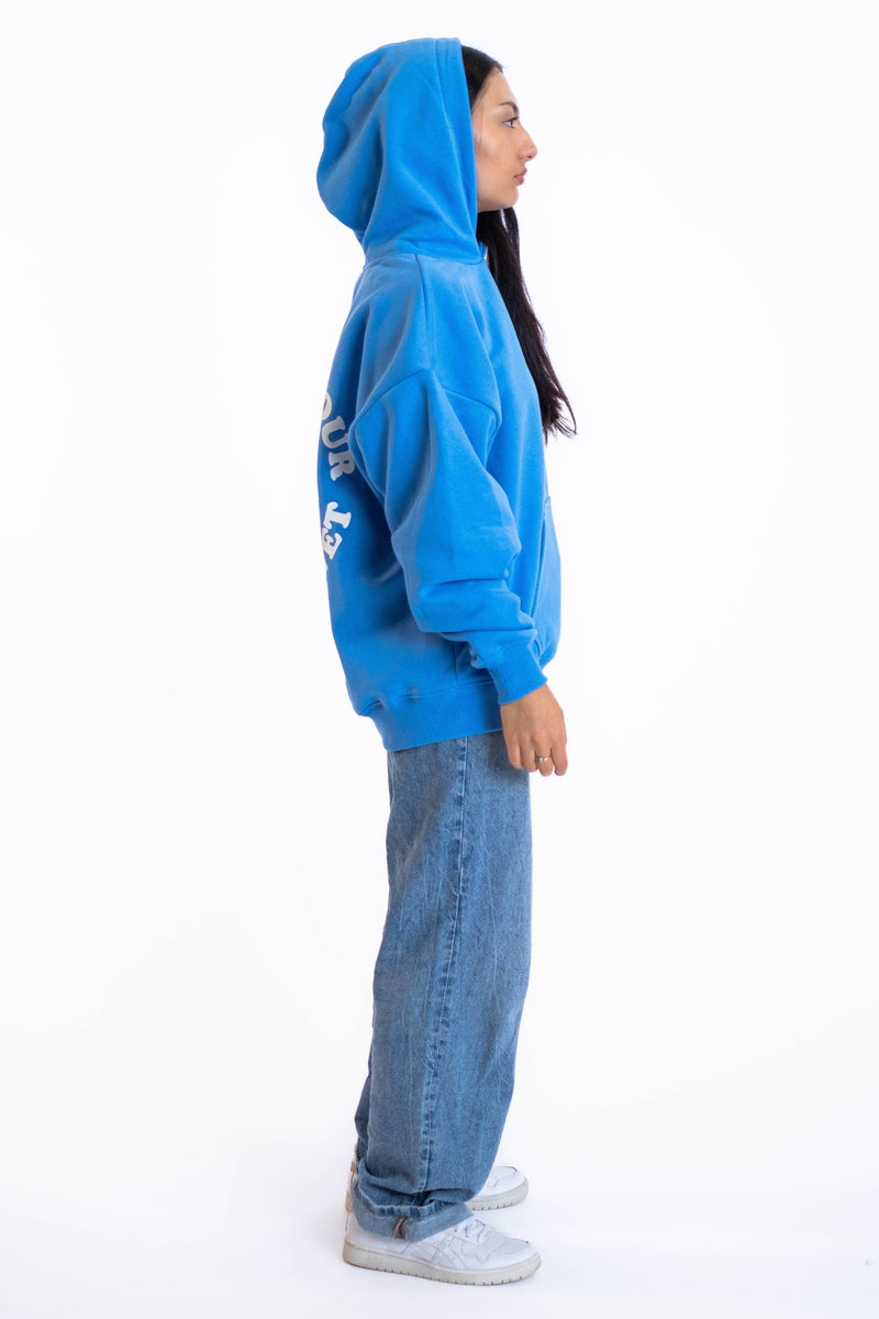 Oversized Hoodie „Planet“ - Blau-zoom-