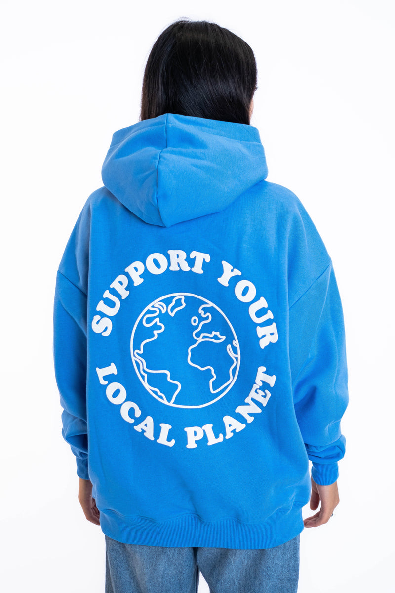 Oversized Hoodie „Planet“ - Blau-zoom-