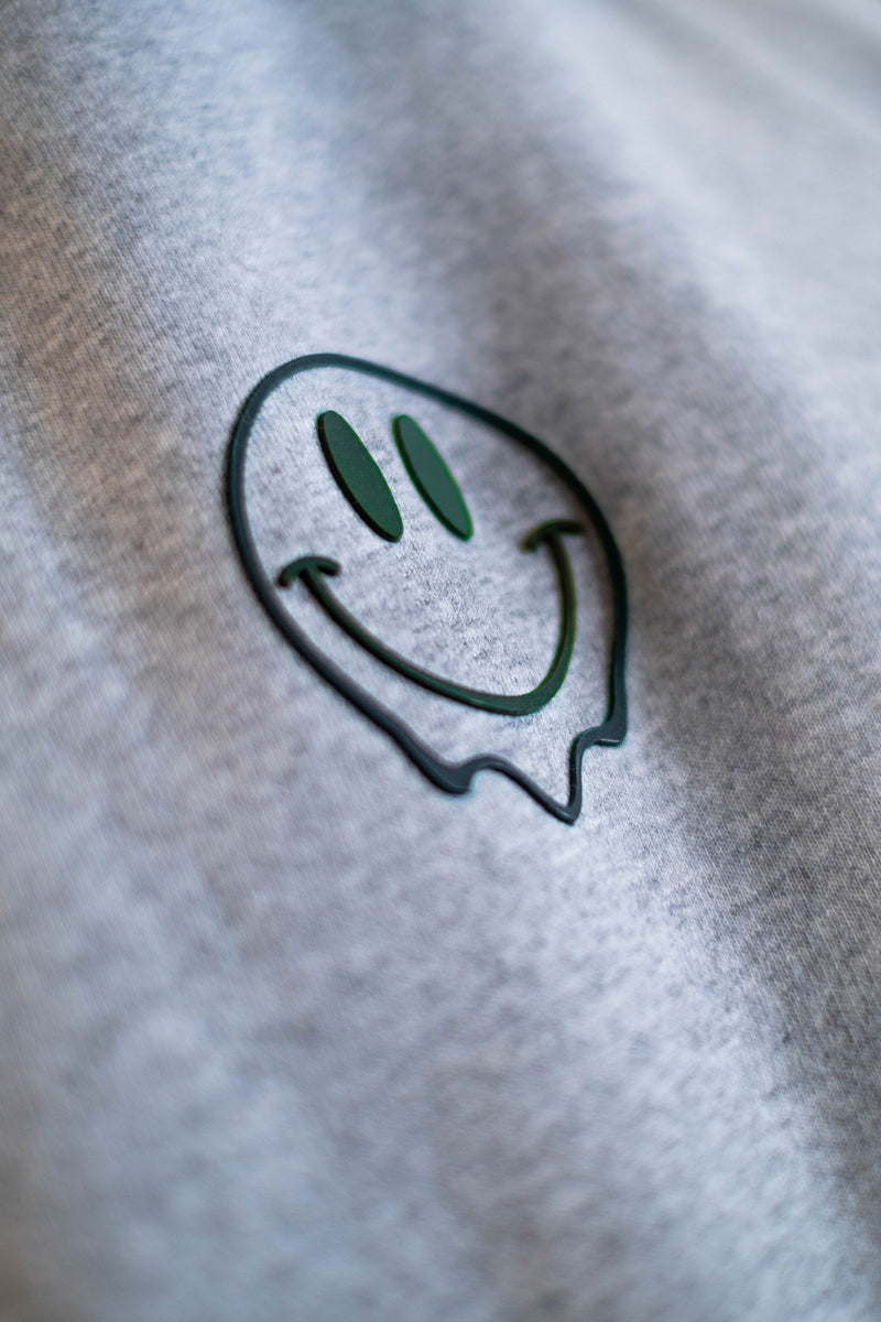 Oversized Hoodie „Smile“ - Hellgrau-zoom-