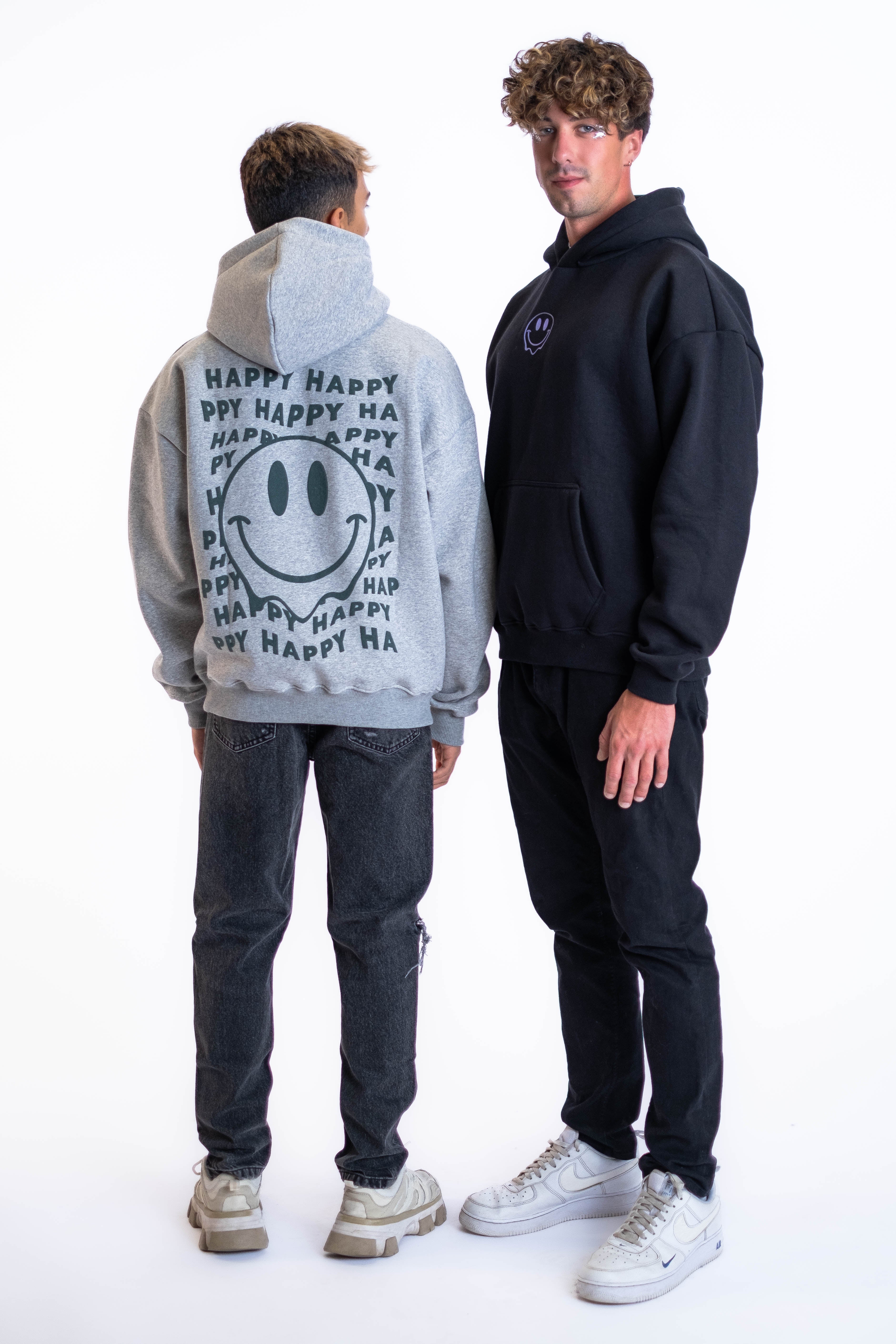 Oversized Hoodie „Smile“ - Hellgrau-zoom-9