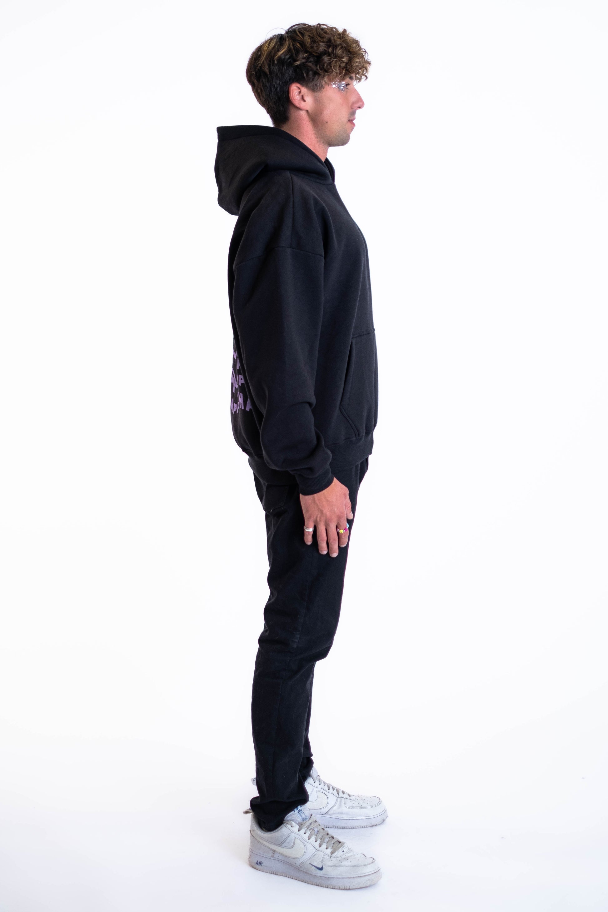 Oversized Hoodie „Smile“ - Schwarz-4