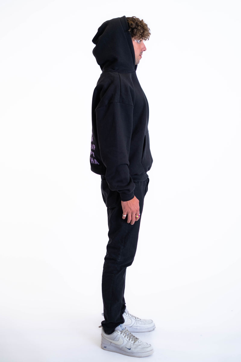 Oversized Hoodie „Smile“ - Schwarz-zoom-