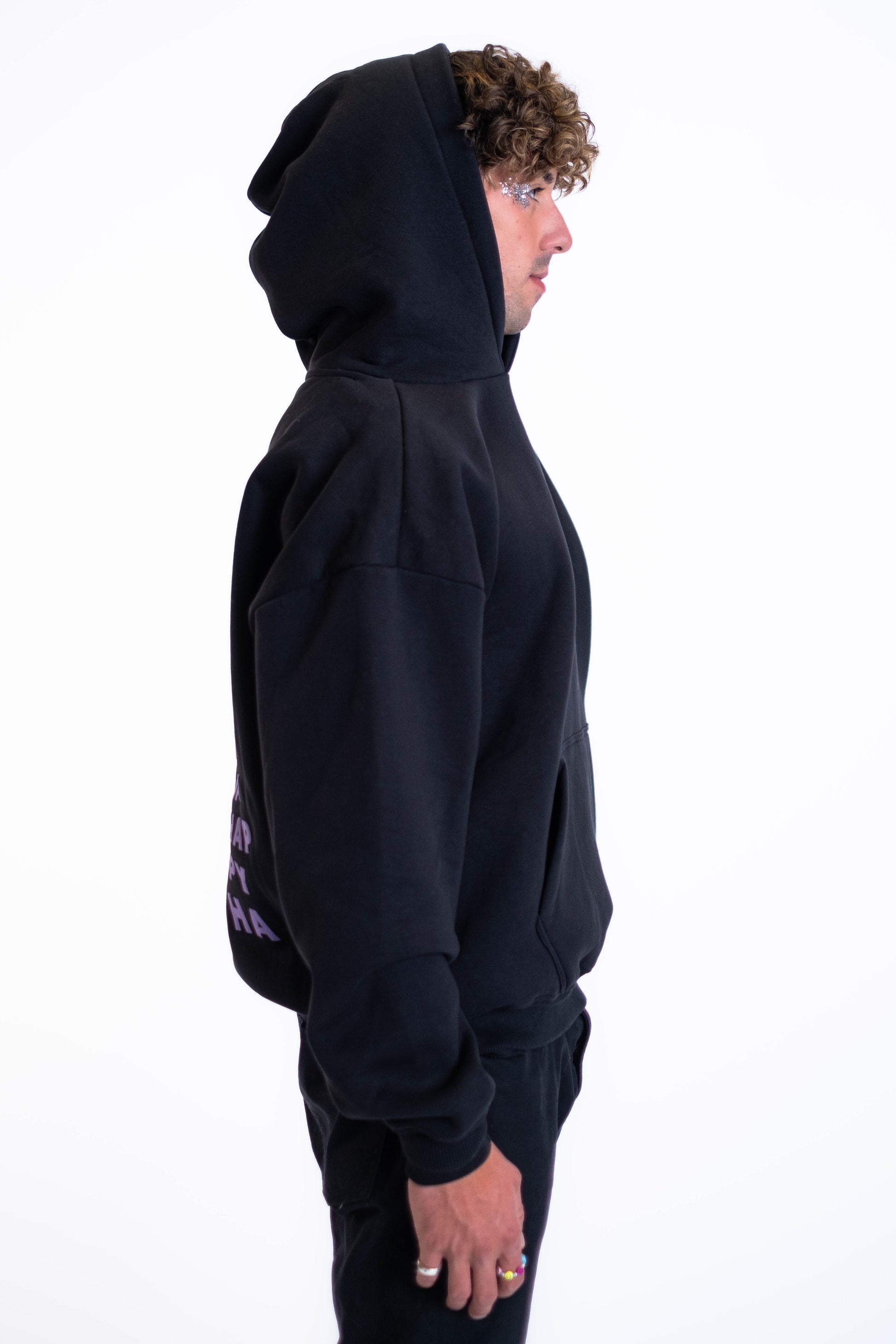 Oversized Hoodie „Smile“ - Schwarz-6