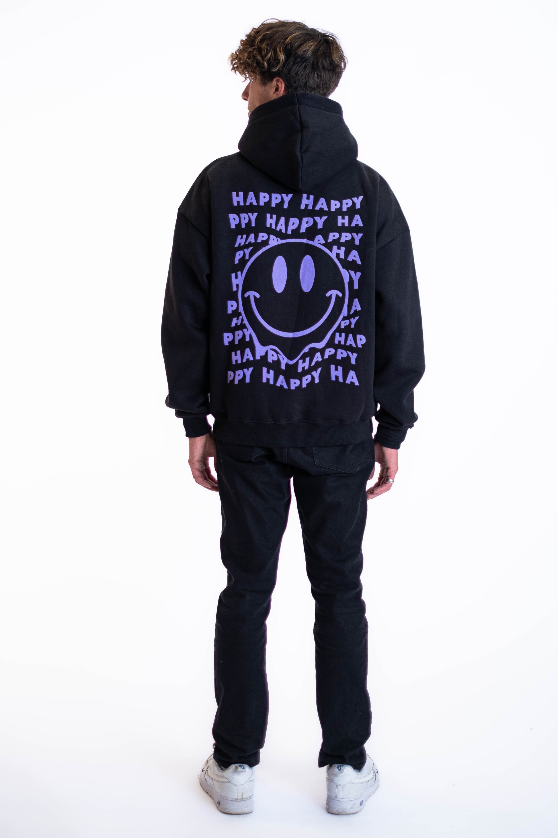 Oversized Hoodie „Smile“ - Schwarz-7