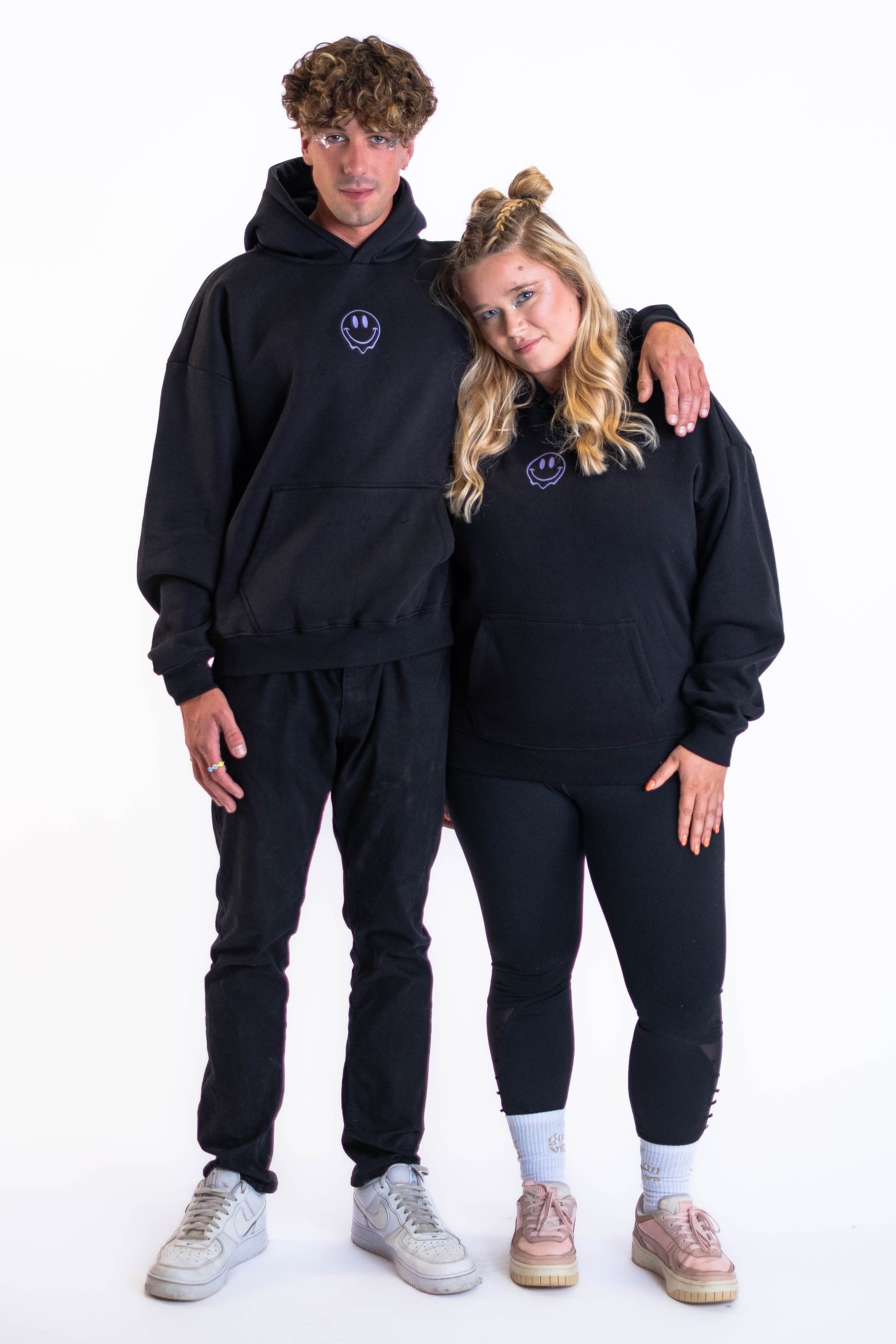 Oversized Hoodie „Smile“ - Schwarz-9