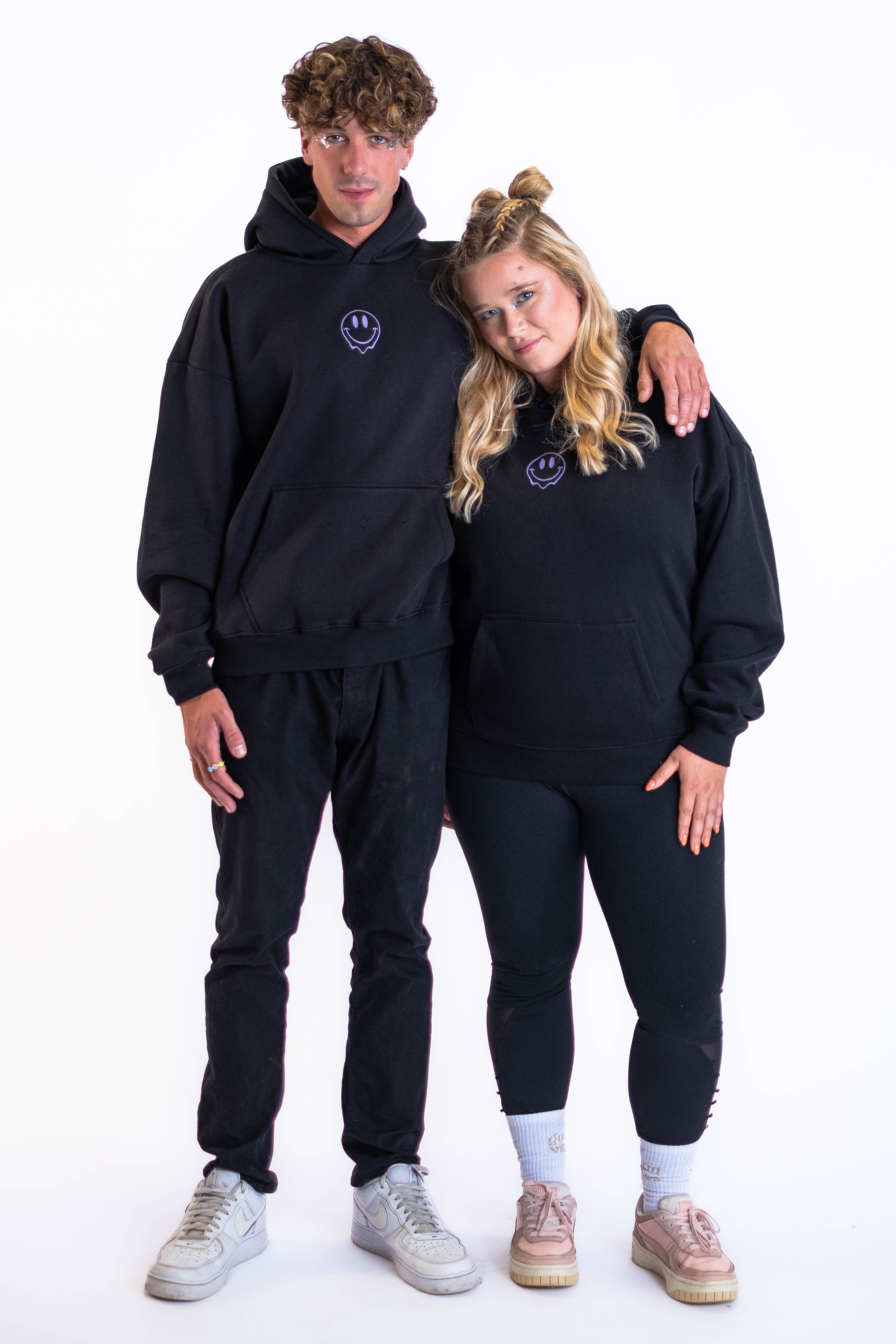 Oversized Hoodie „Smile“ - Schwarz-zoom-9