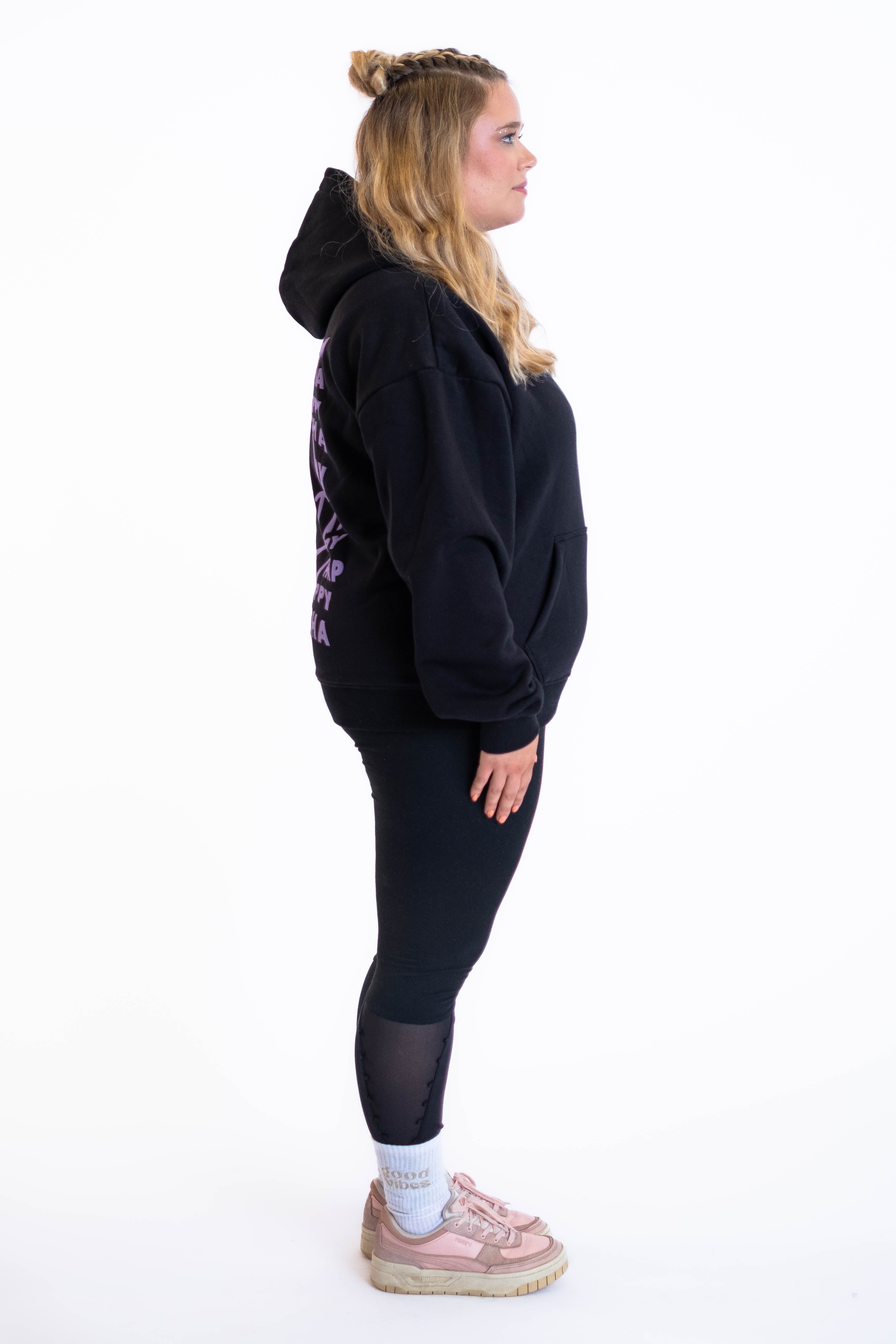 Oversized Hoodie „Smile“ - Schwarz-zoom-12
