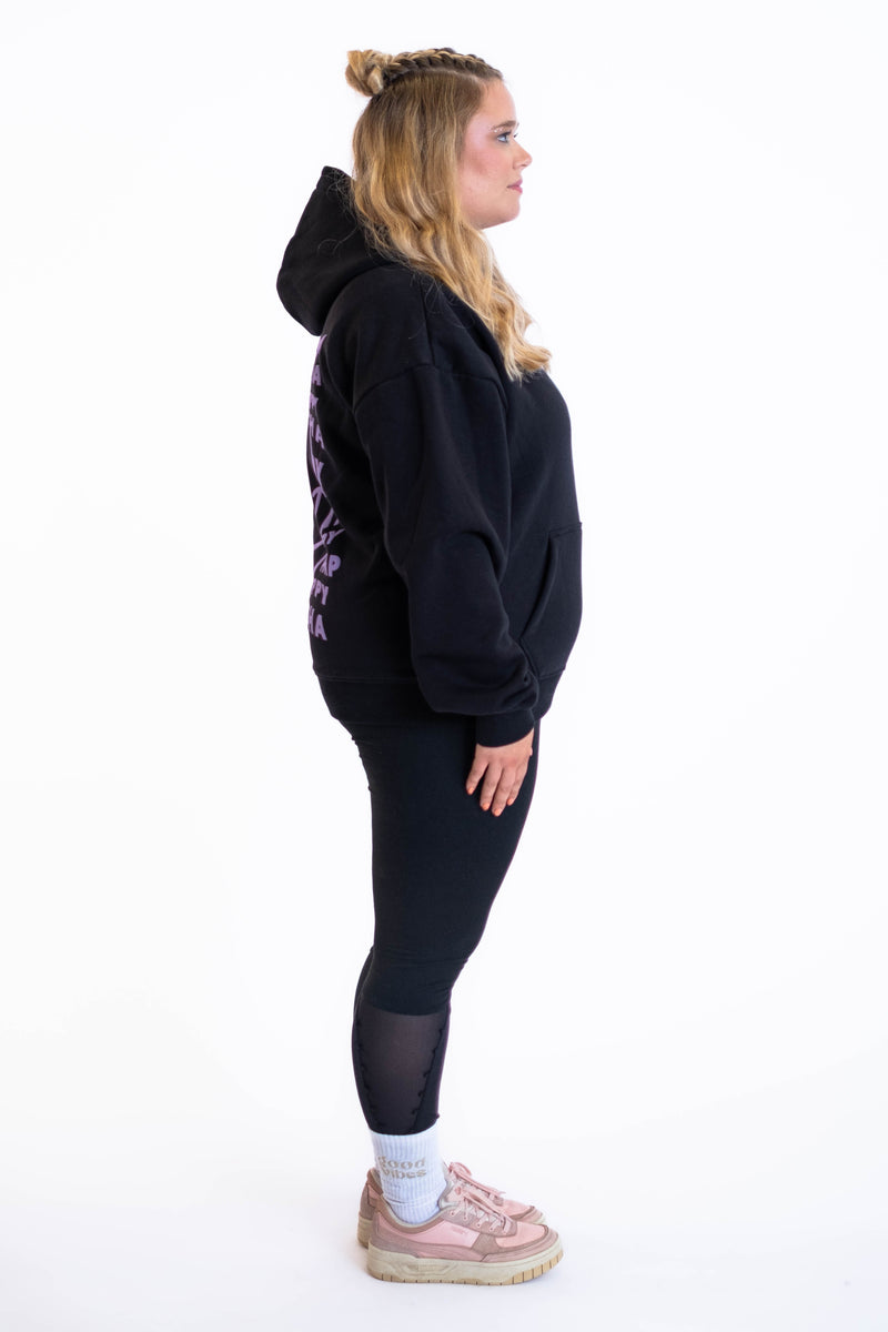 Oversized Hoodie „Smile“ - Schwarz-zoom-