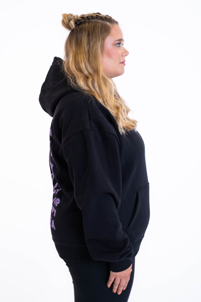 Oversized Hoodie „Smile“ - Schwarz-zoom-