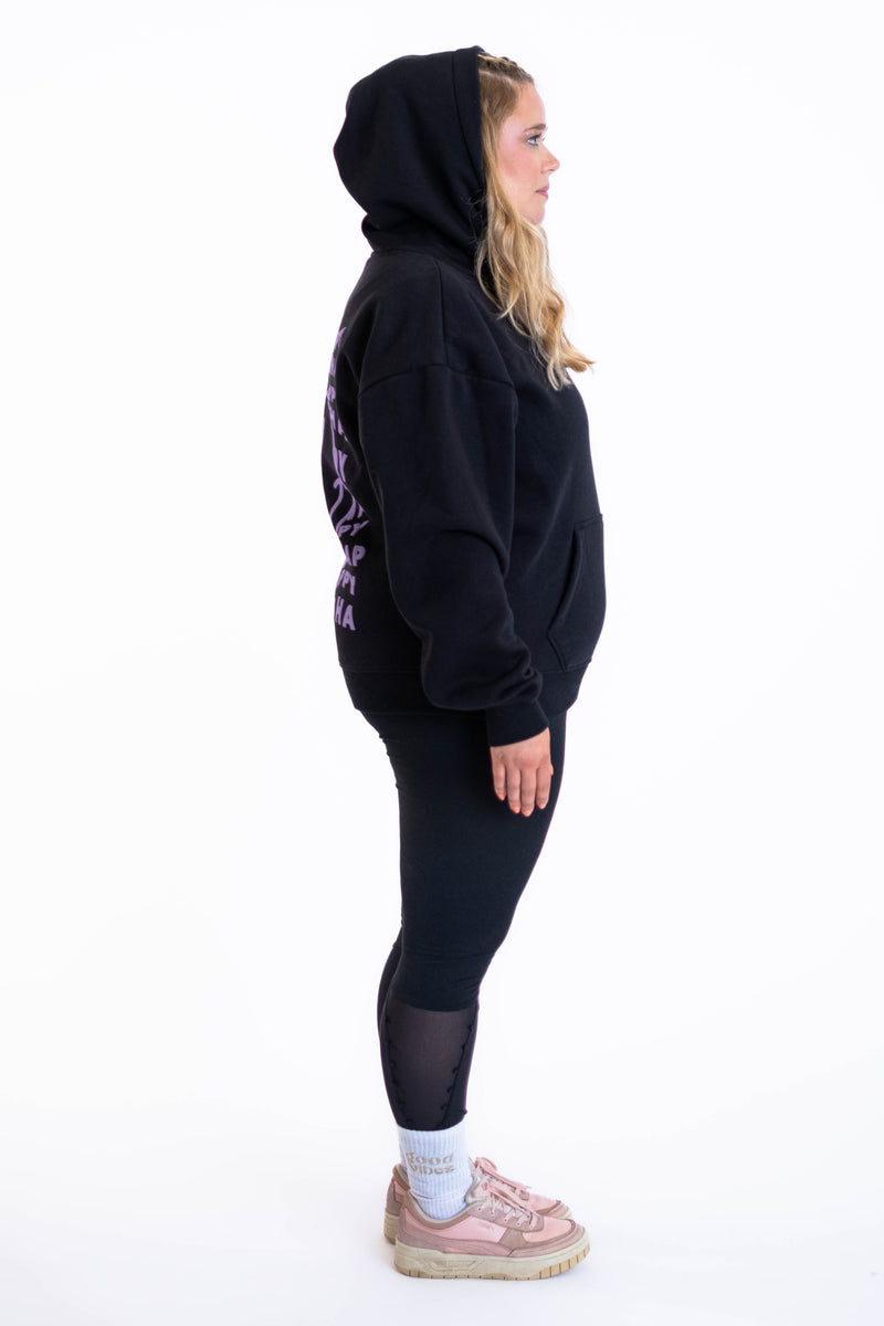Oversized Hoodie „Smile“ - Schwarz-zoom-