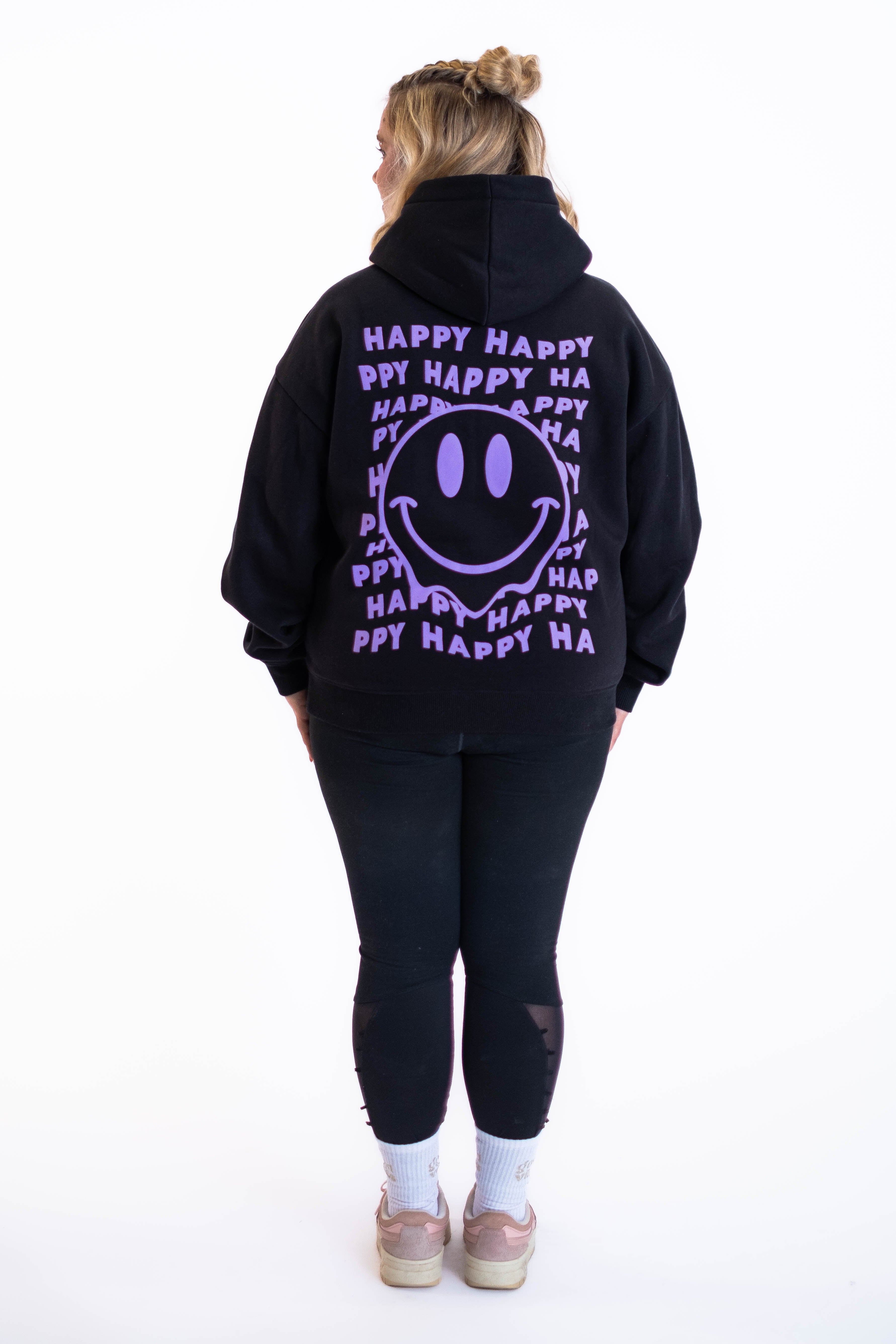 Oversized Hoodie „Smile“ - Schwarz-zoom-16