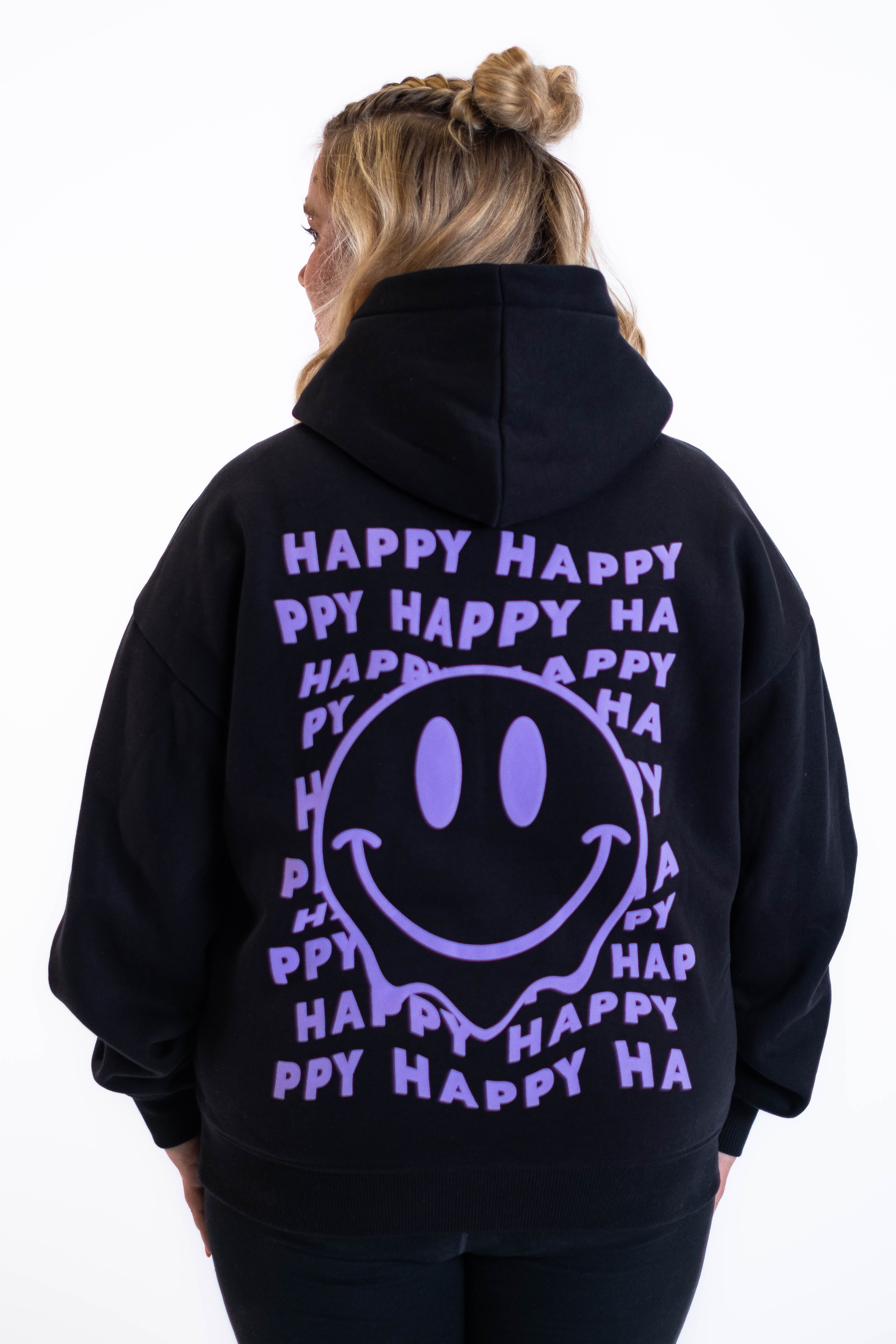 Oversized Hoodie „Smile“ - Schwarz-zoom-17