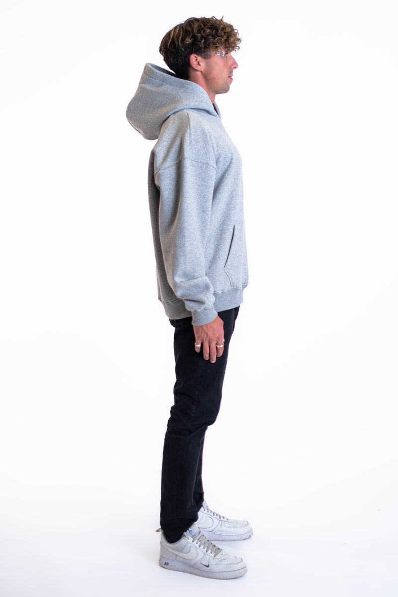 Oversized Hoodie „Smile“ - Hellgrau-zoom-