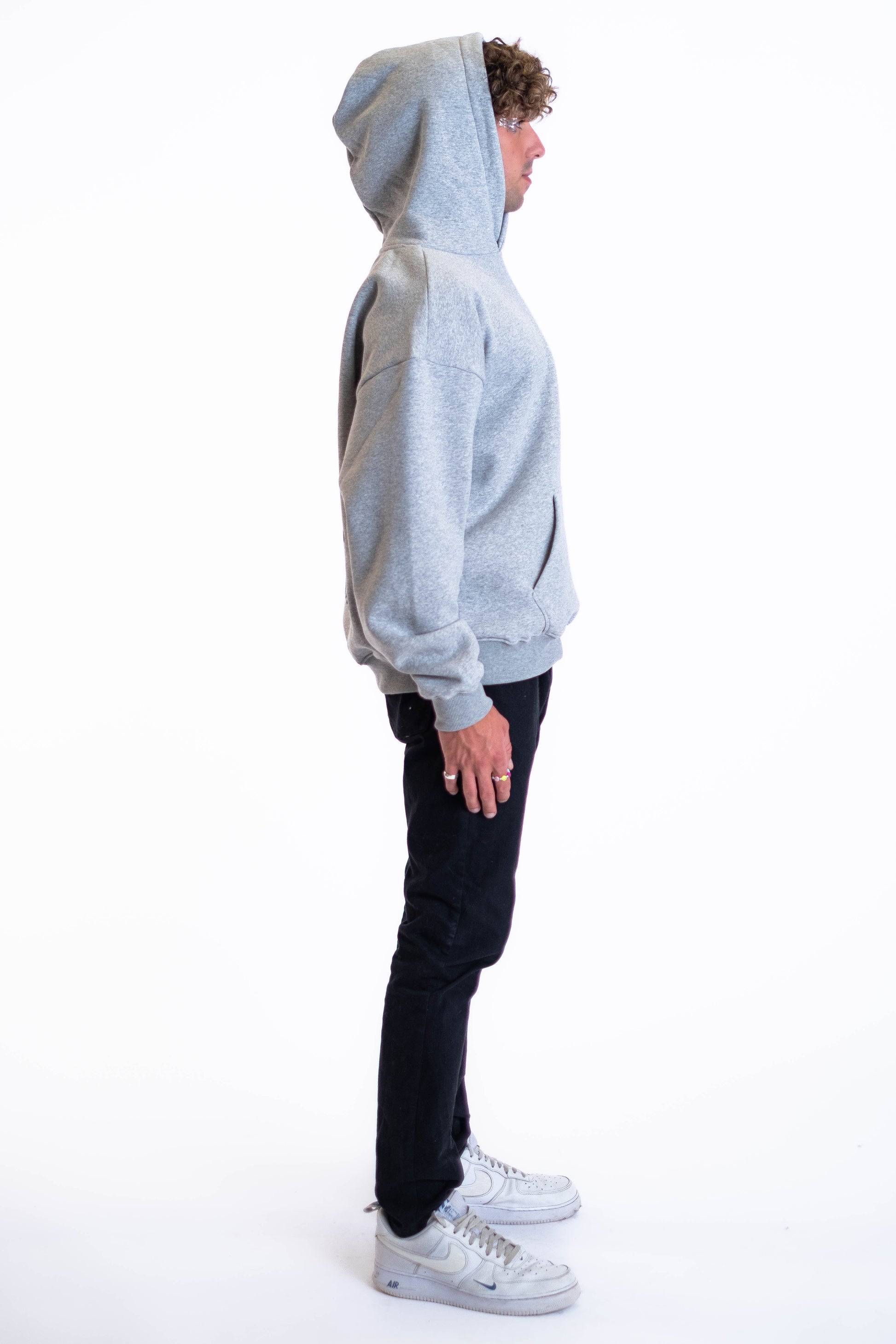 Oversized Hoodie „Smile“ - Hellgrau-15