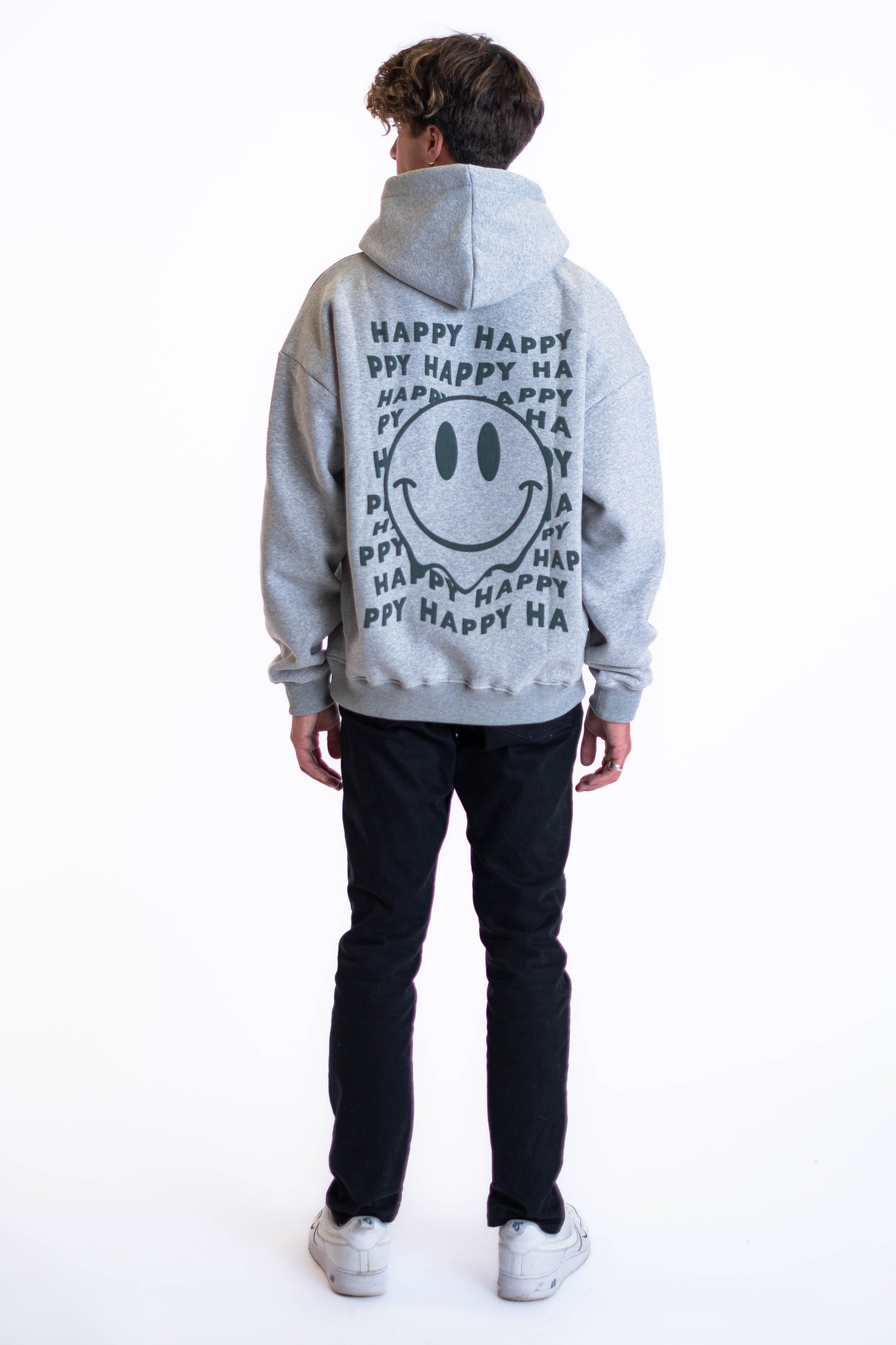 Oversized Hoodie „Smile“ - Hellgrau-zoom-17