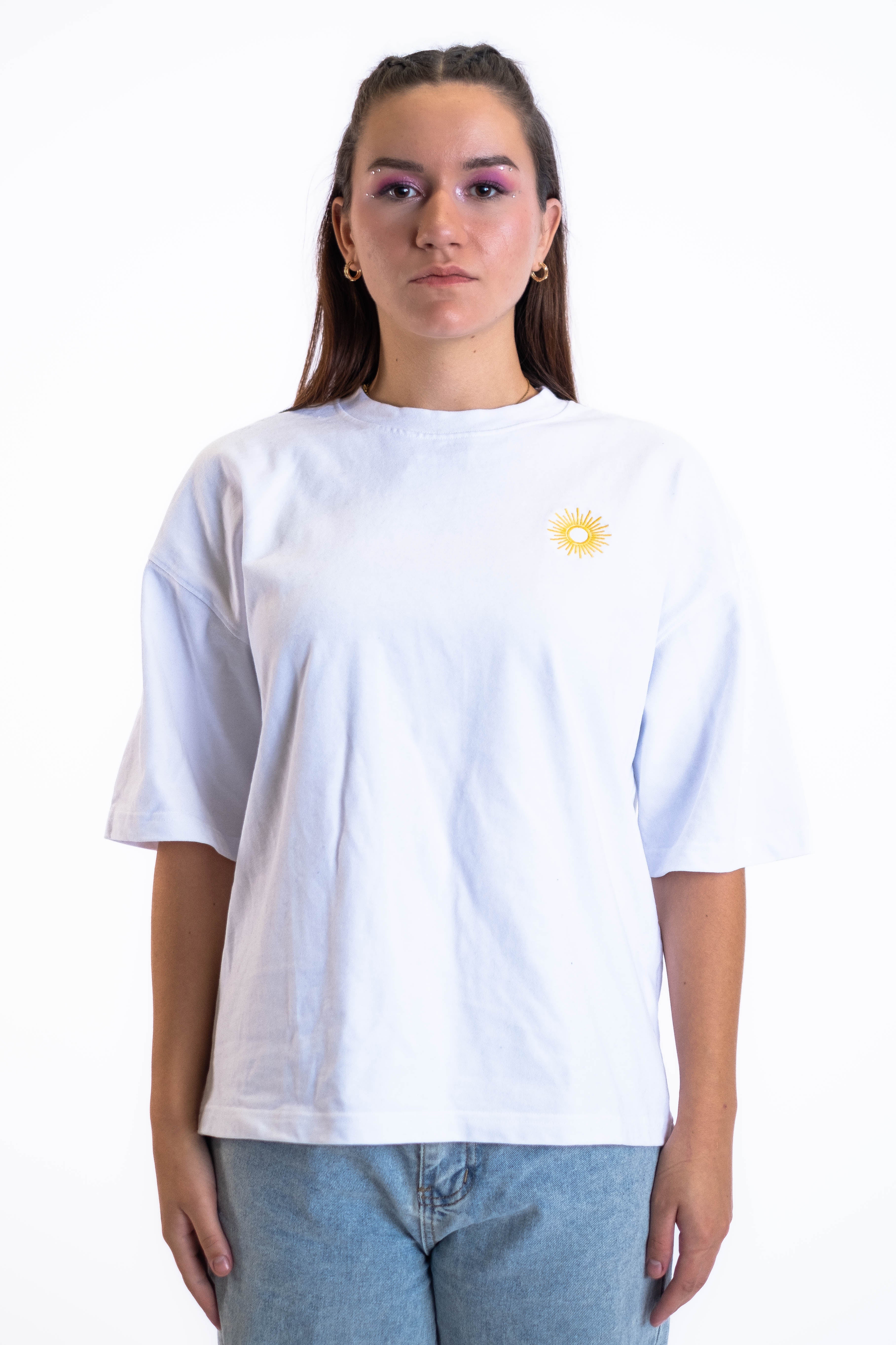 Oversized Tee „Sun“ - Weiß-zoom-3
