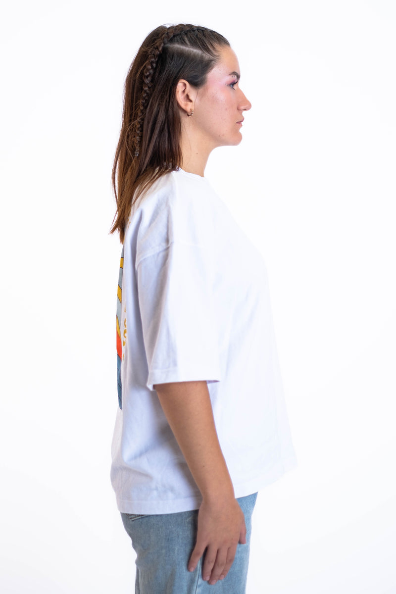 Oversized Tee „Sun“ - Weiß-zoom-