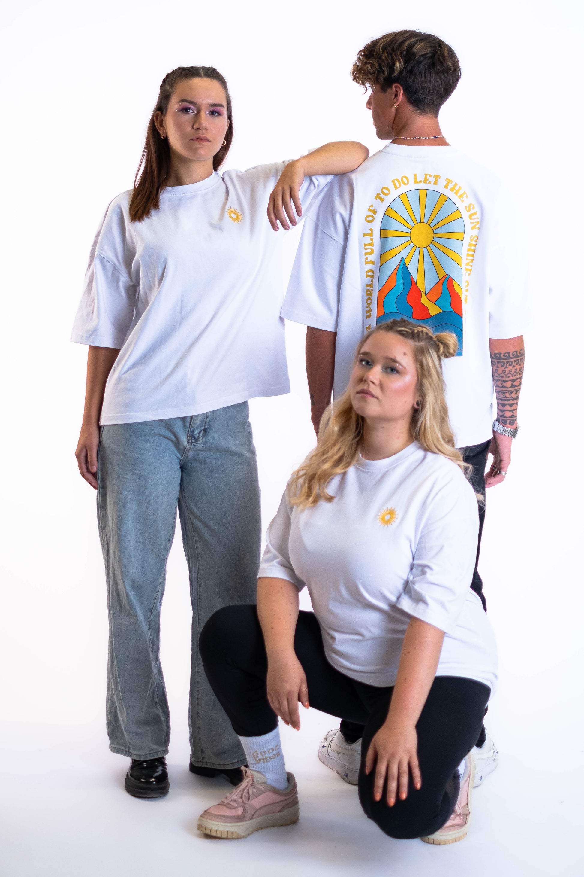 Oversized Tee „Sun“ - Weiß-2