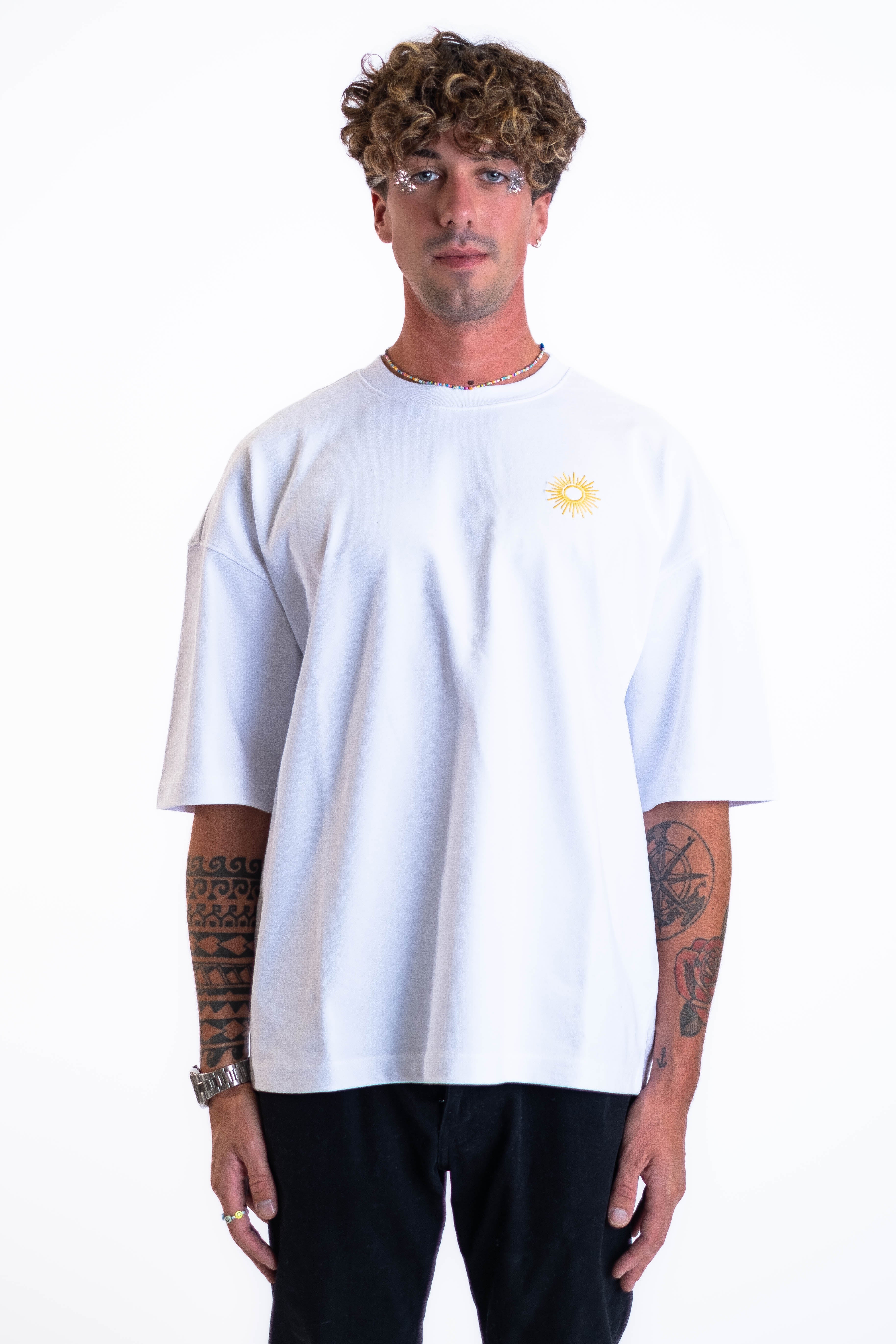 Oversized Tee „Sun“ - Weiß-zoom-6