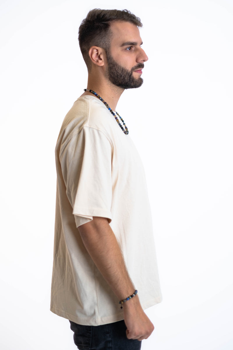 Oversized Tee „Cheers to us“ - Beige-zoom-