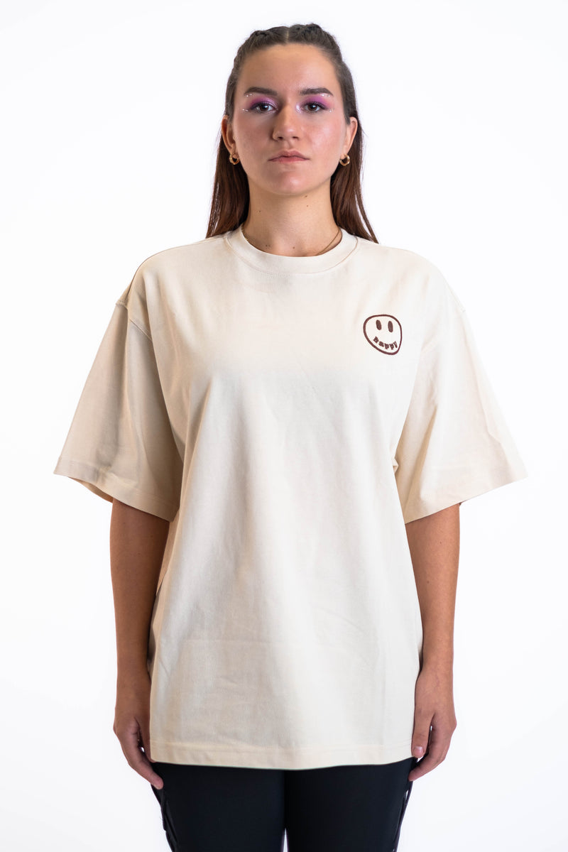 Oversized Tee „Cheers to us“ - Beige-zoom-