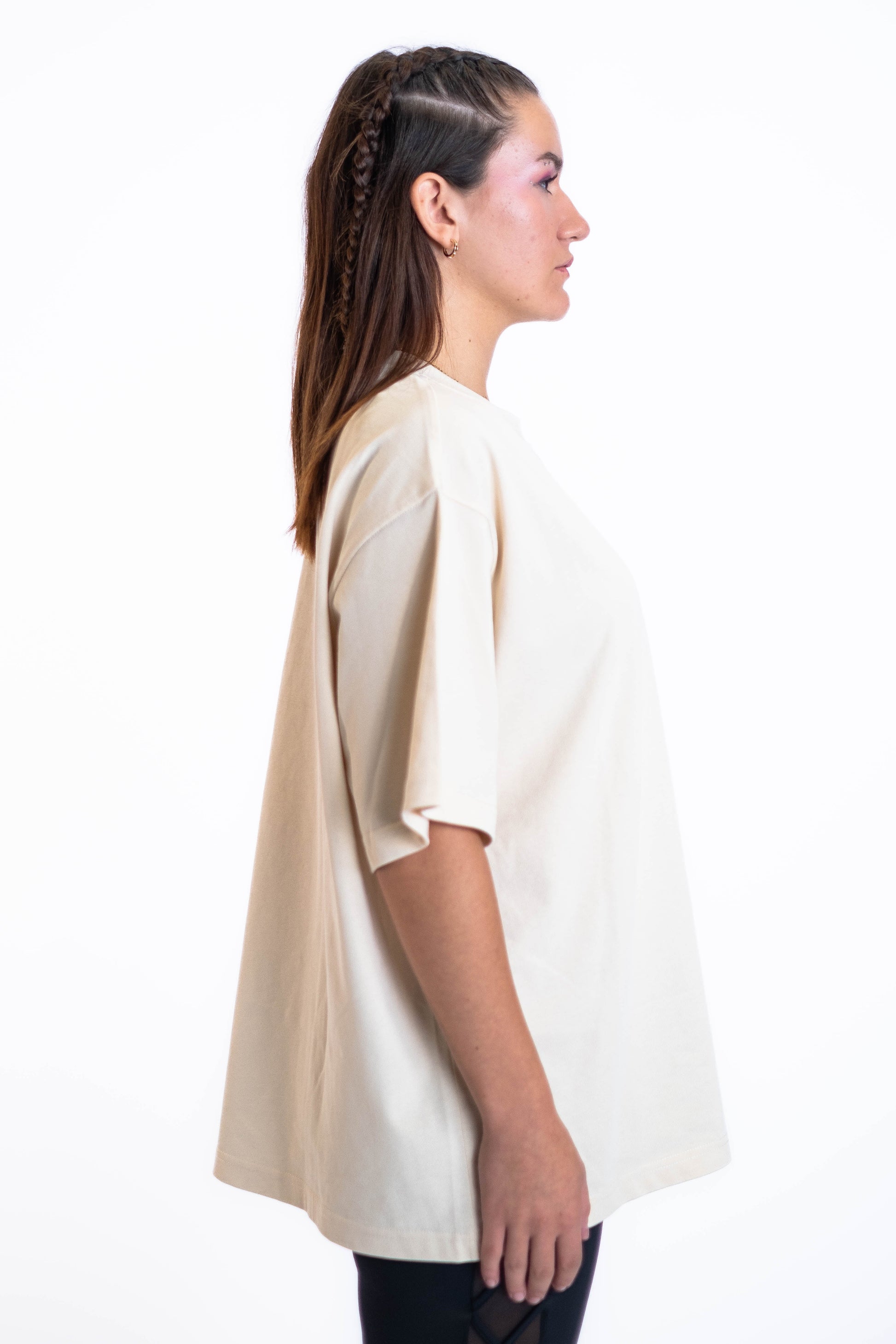 Oversized Tee „Cheers to us“ - Beige-6