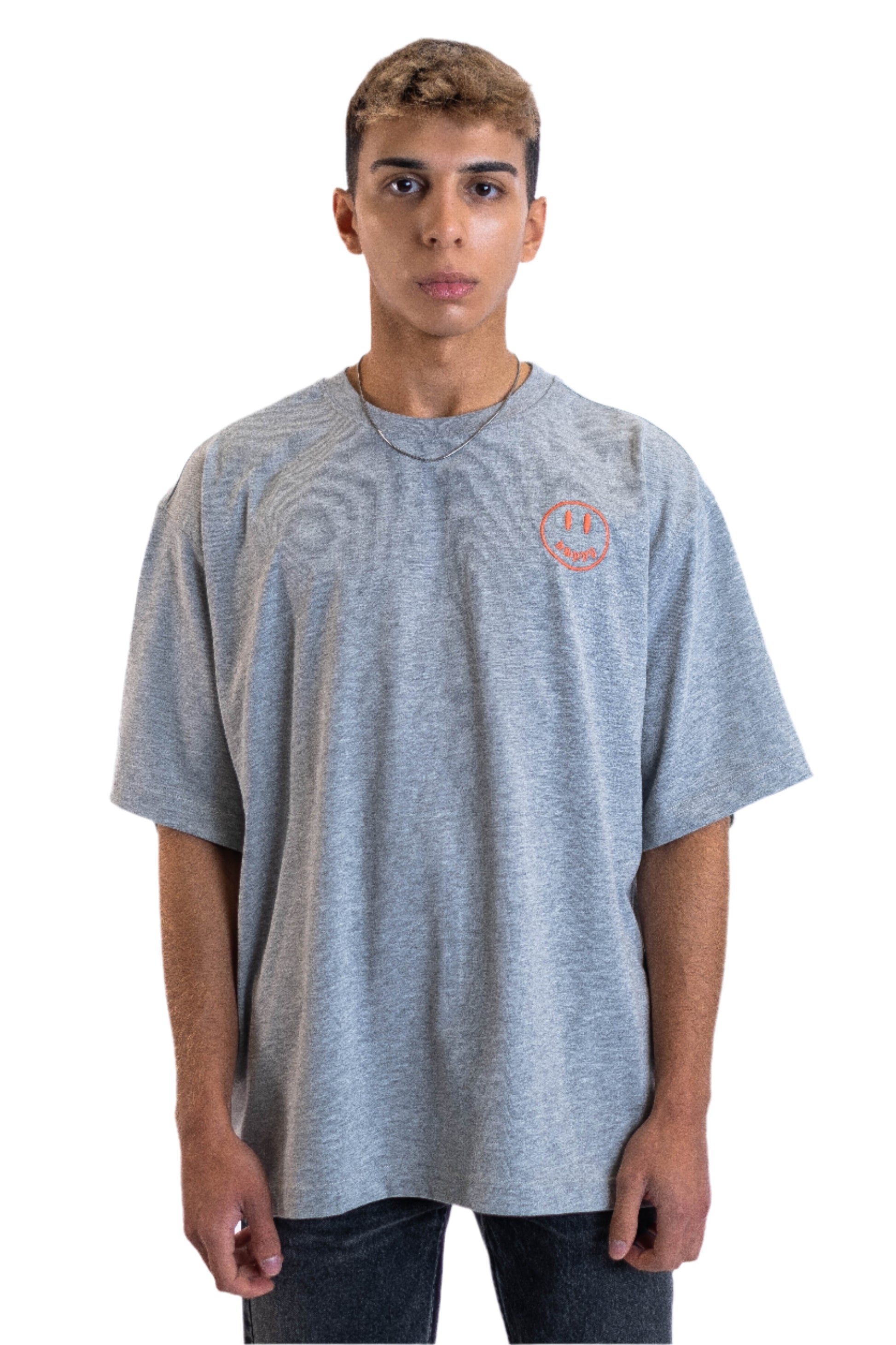 Oversized Tee „Cheers to us“ - Hellgrau-1