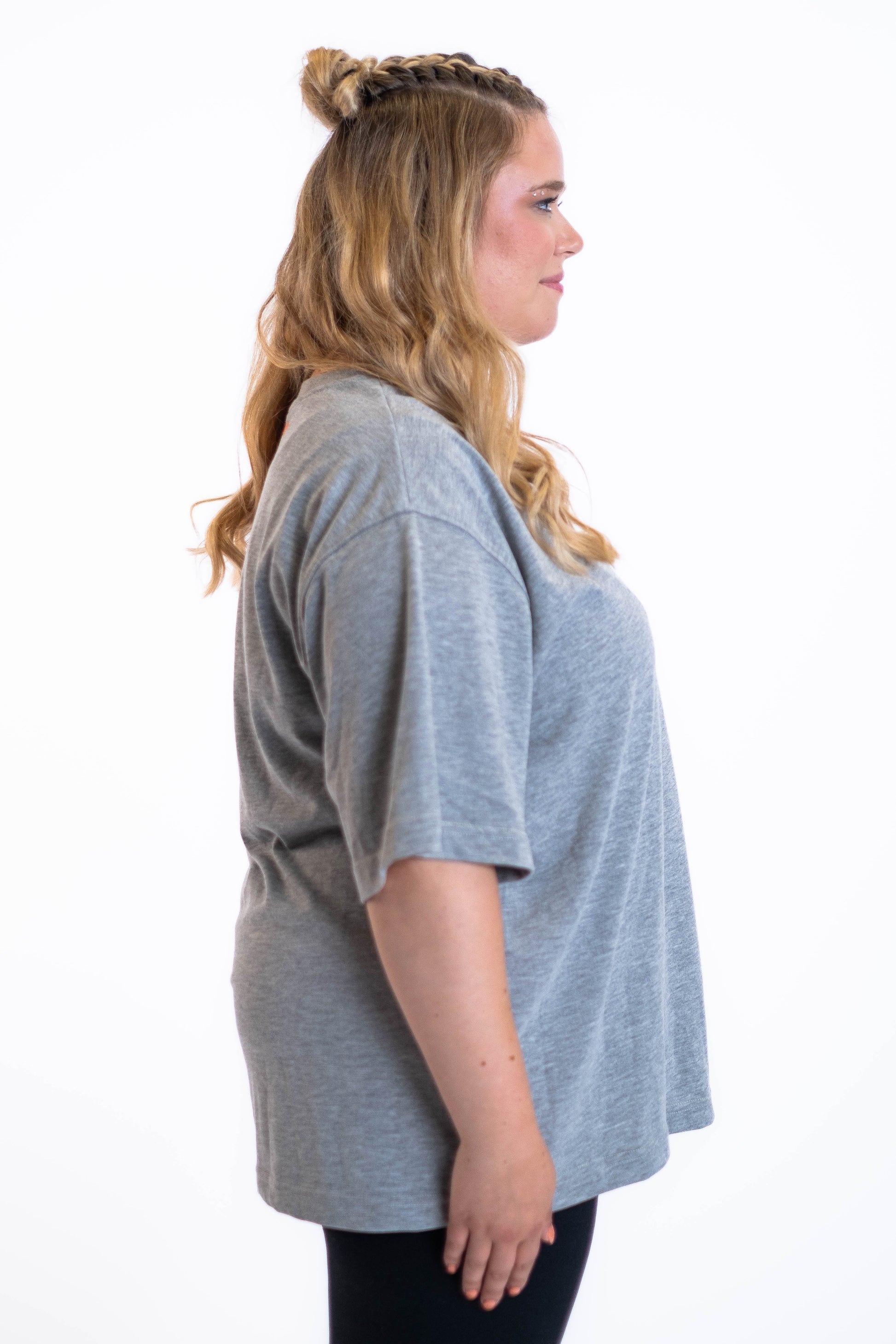 Oversized Tee „Cheers to us“ - Hellgrau-6