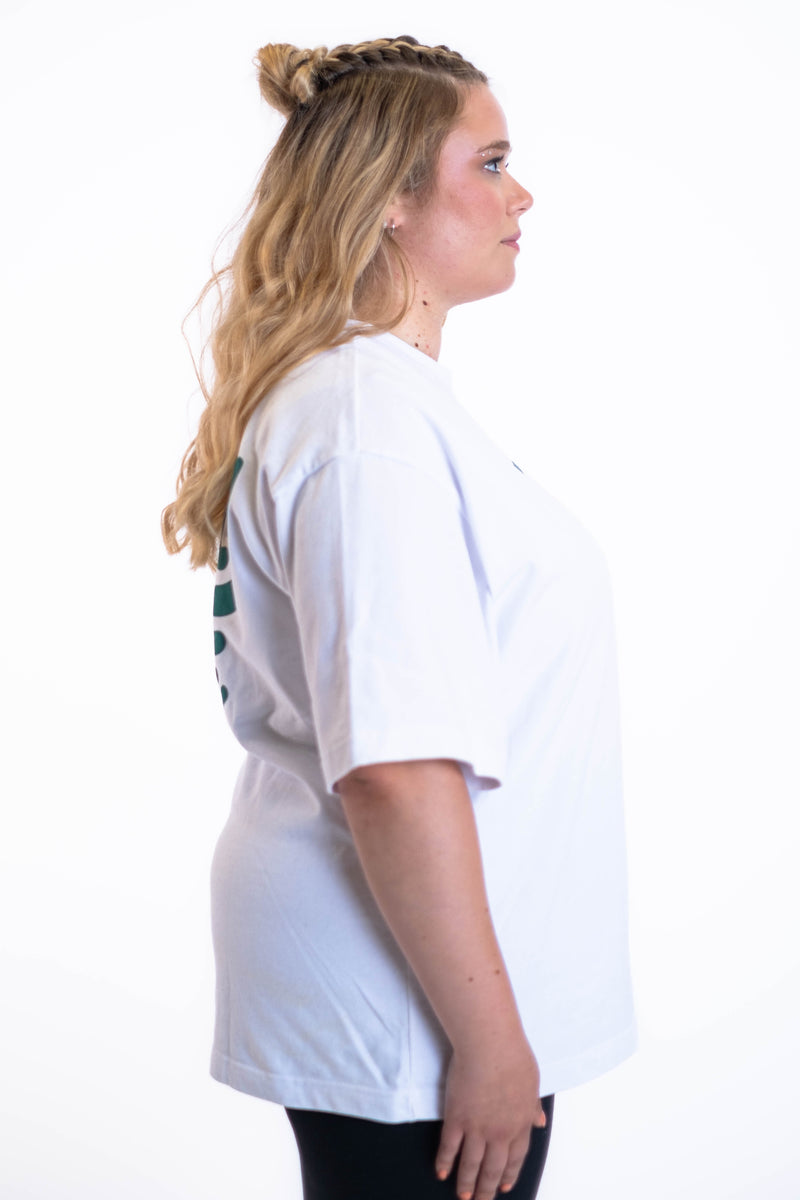 Oversized Tee „Finally Free“ - Weiß-zoom-