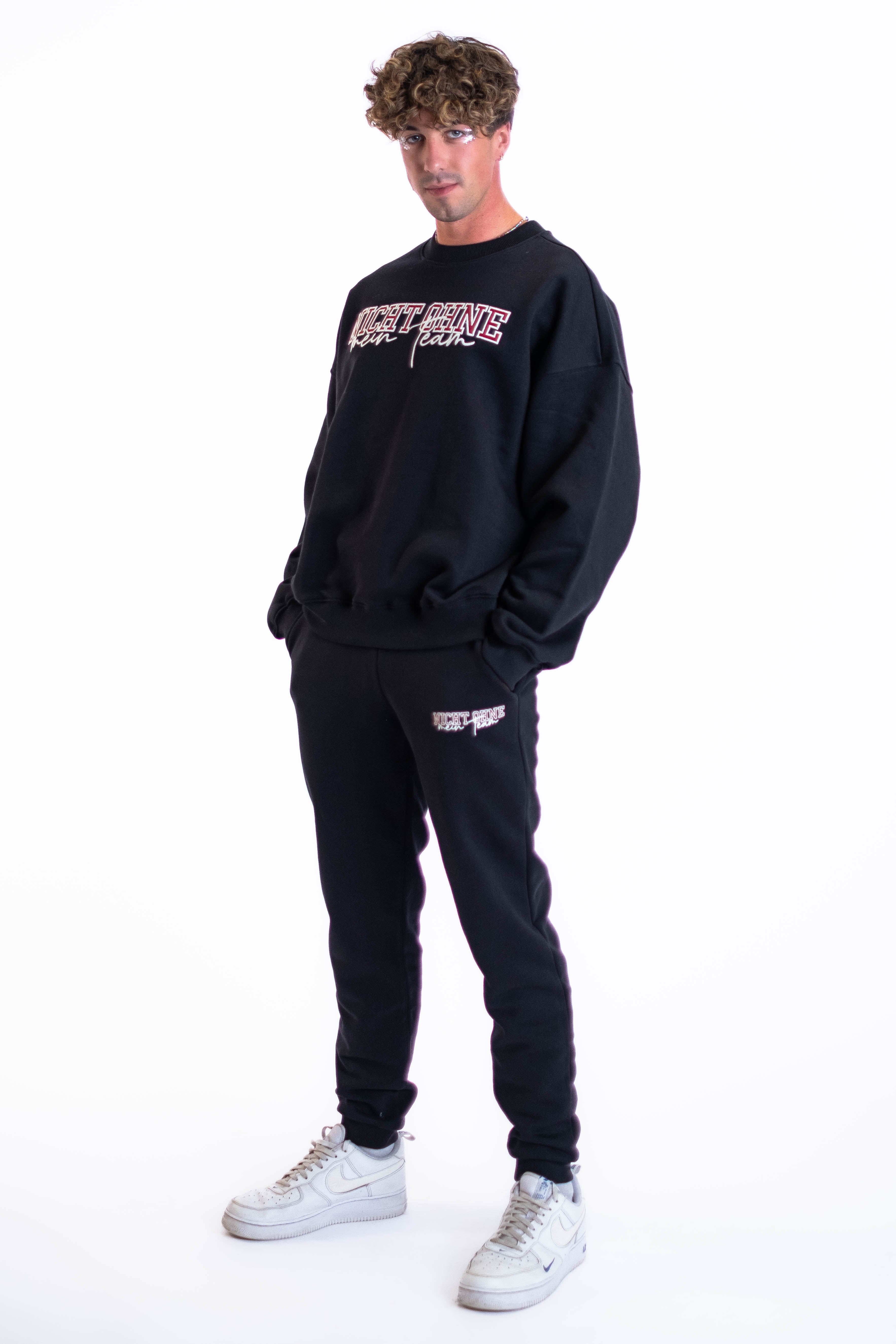 Oversized Crewneck „Team“ - Schwarz-zoom-3
