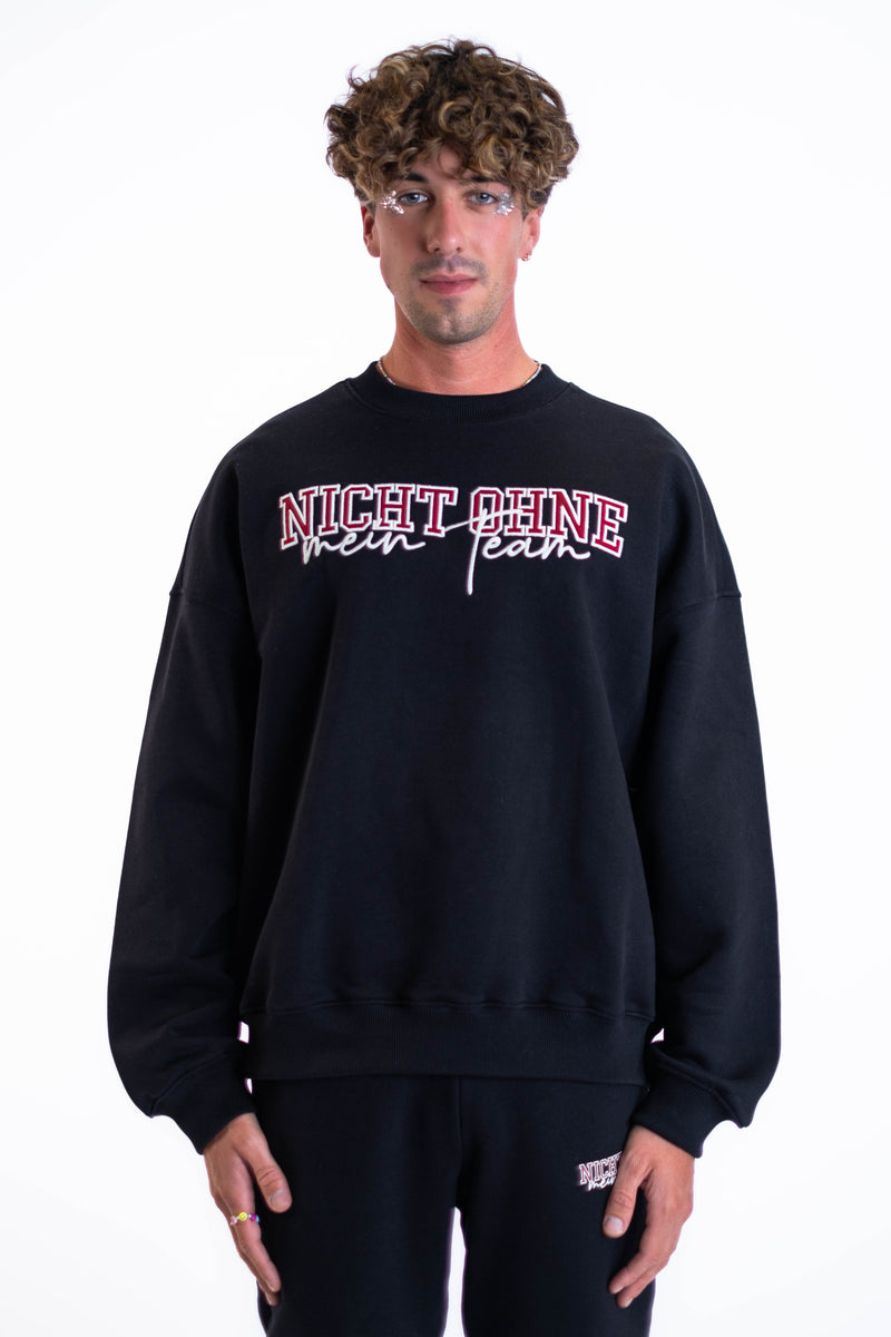 Oversized Crewneck „Team“ - Schwarz-zoom-